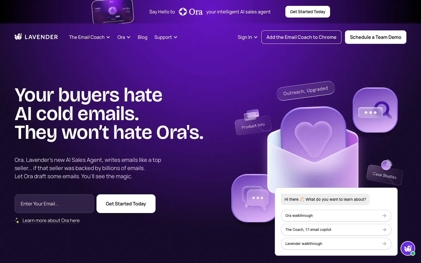 lavender.ai - Landing Screenshot Preview