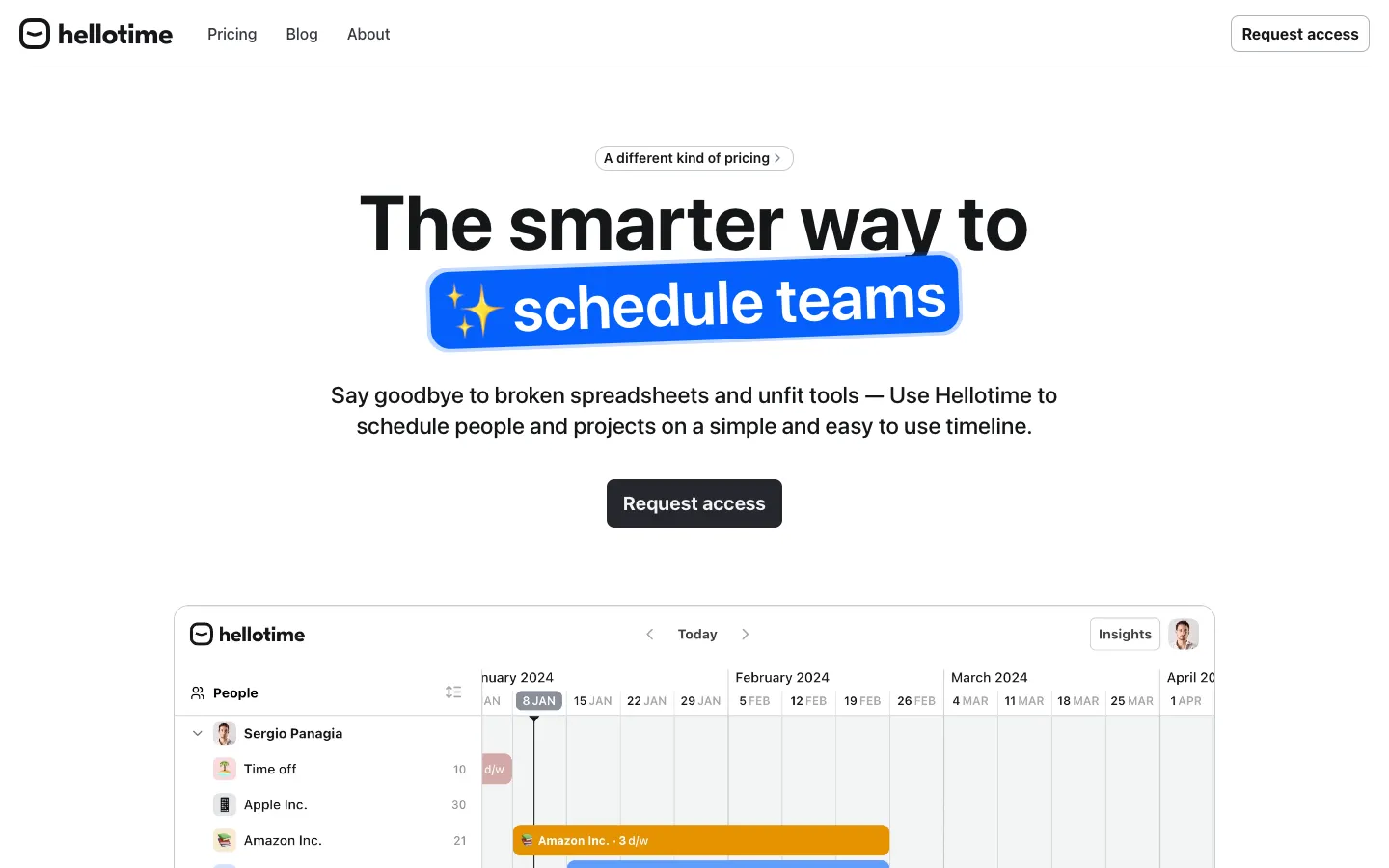 hellotime.io - Landing Screenshot Preview