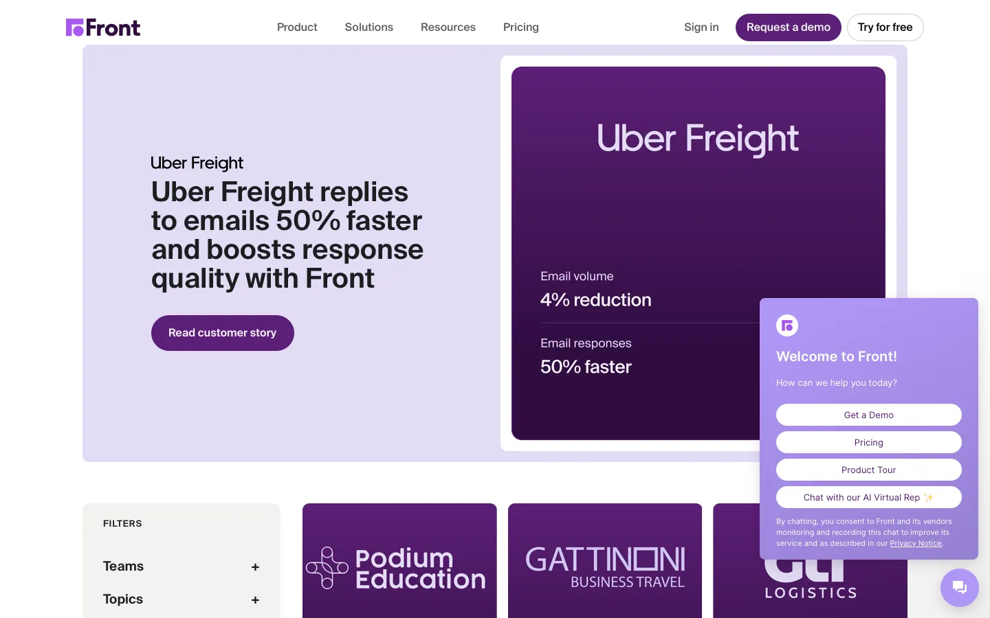front.com - Customers Screenshot Preview