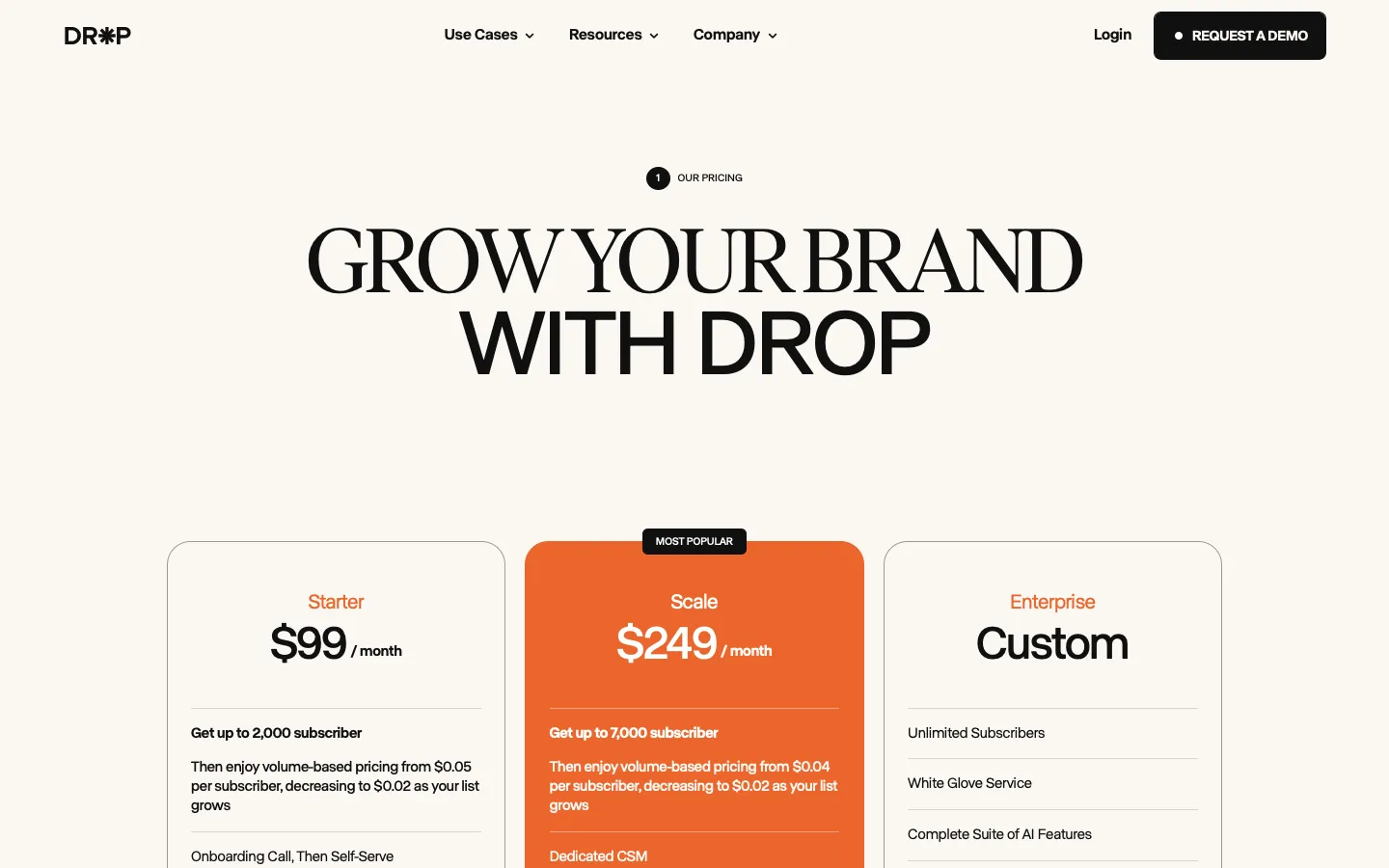 usedrop.io - Pricing Screenshot Preview