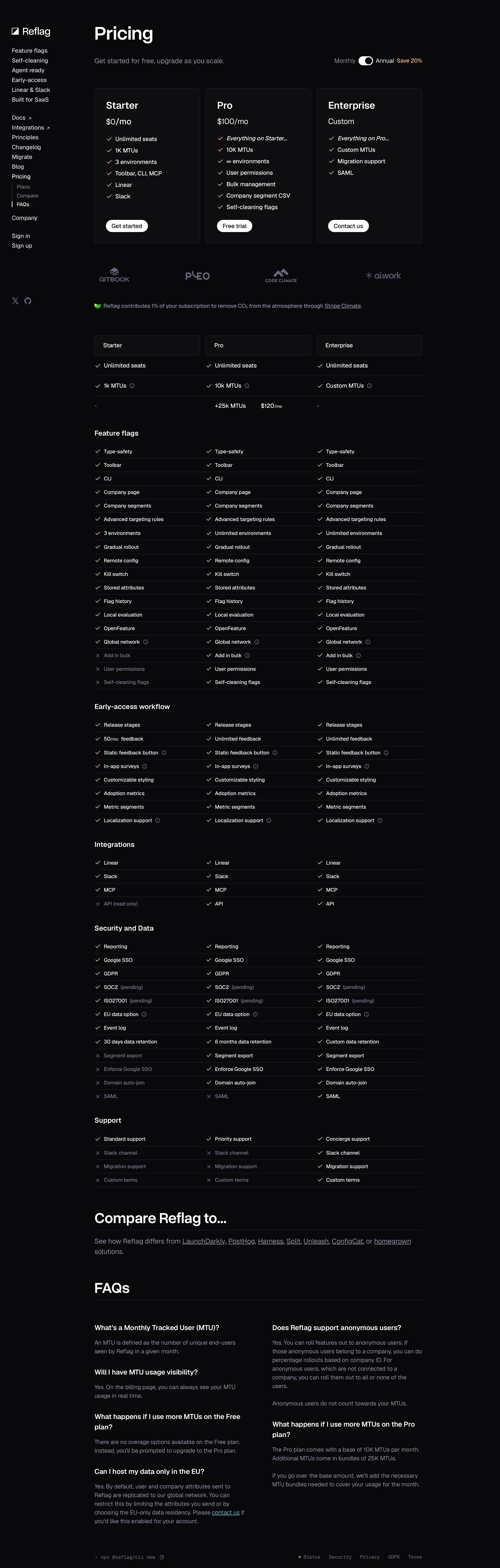 bucket.co - Pricing | Reflag - Desktop Screenshot