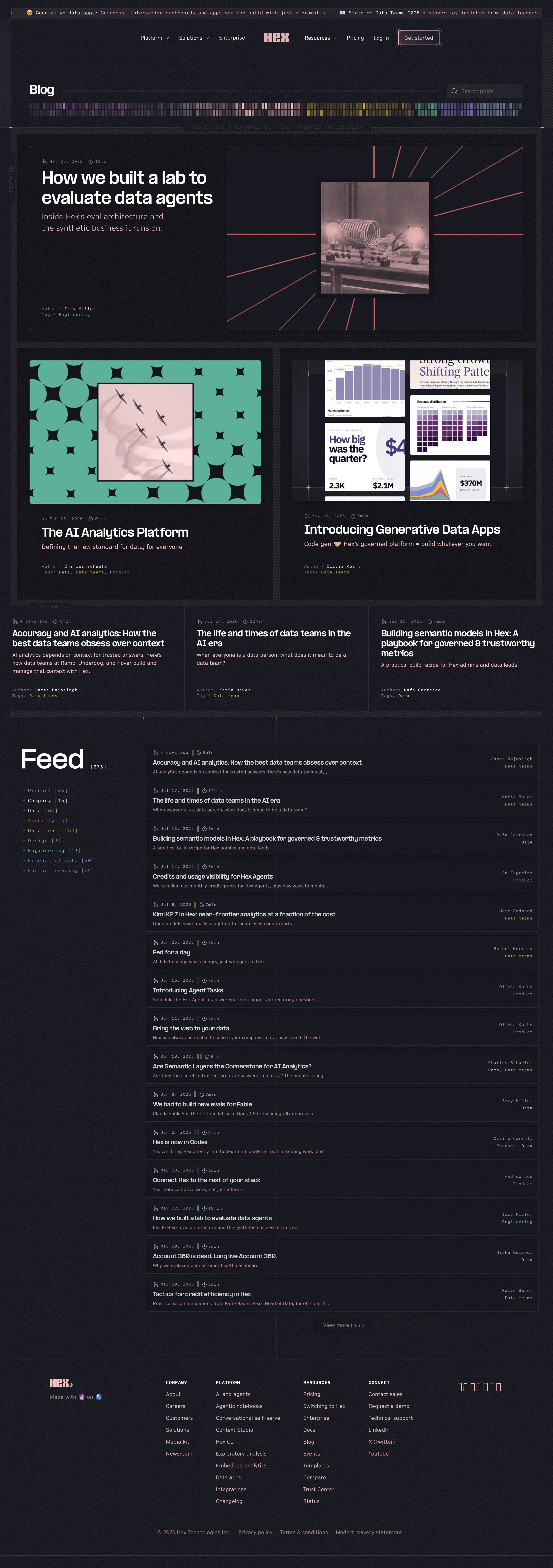 hex.tech - Blog | Hex - Desktop - Mon Jul 27 2026 13:31:50 GMT+0000 (Coordinated Universal Time) Screenshot
