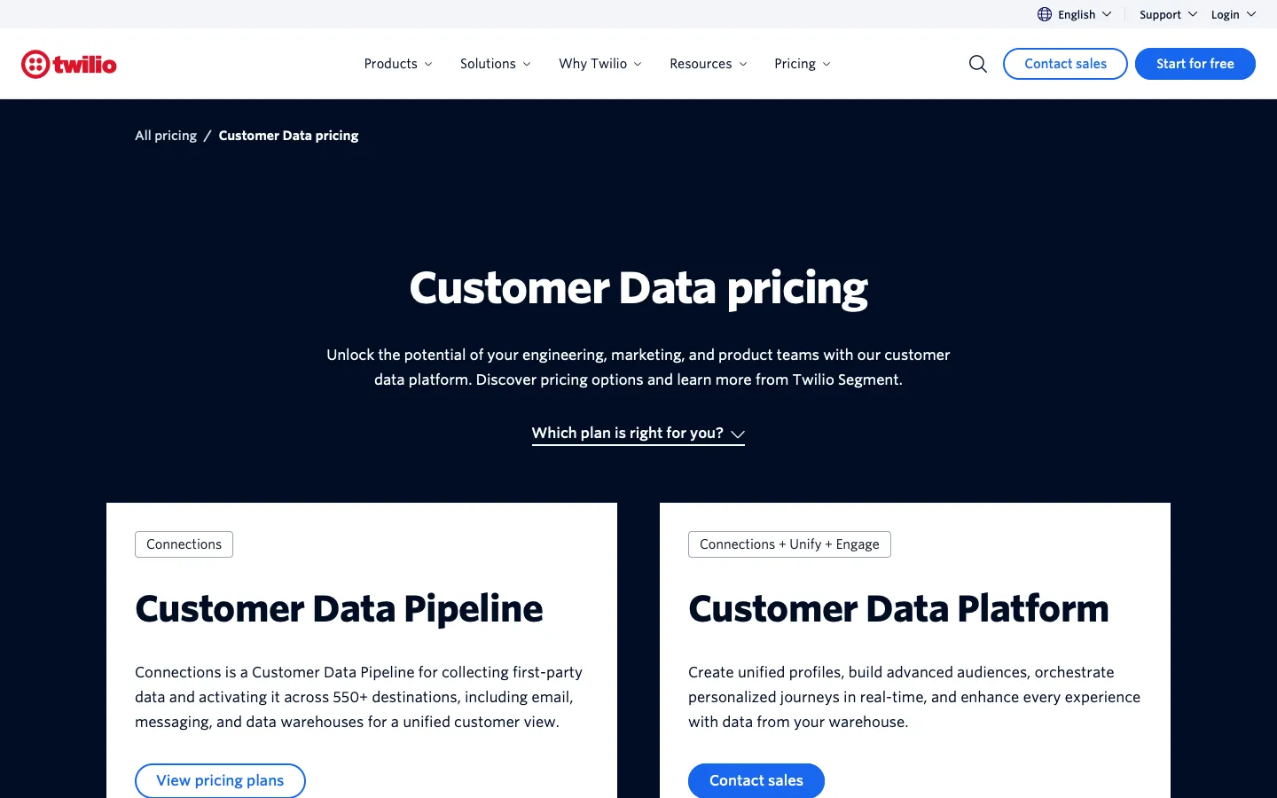 segment.com - Pricing Screenshot Preview