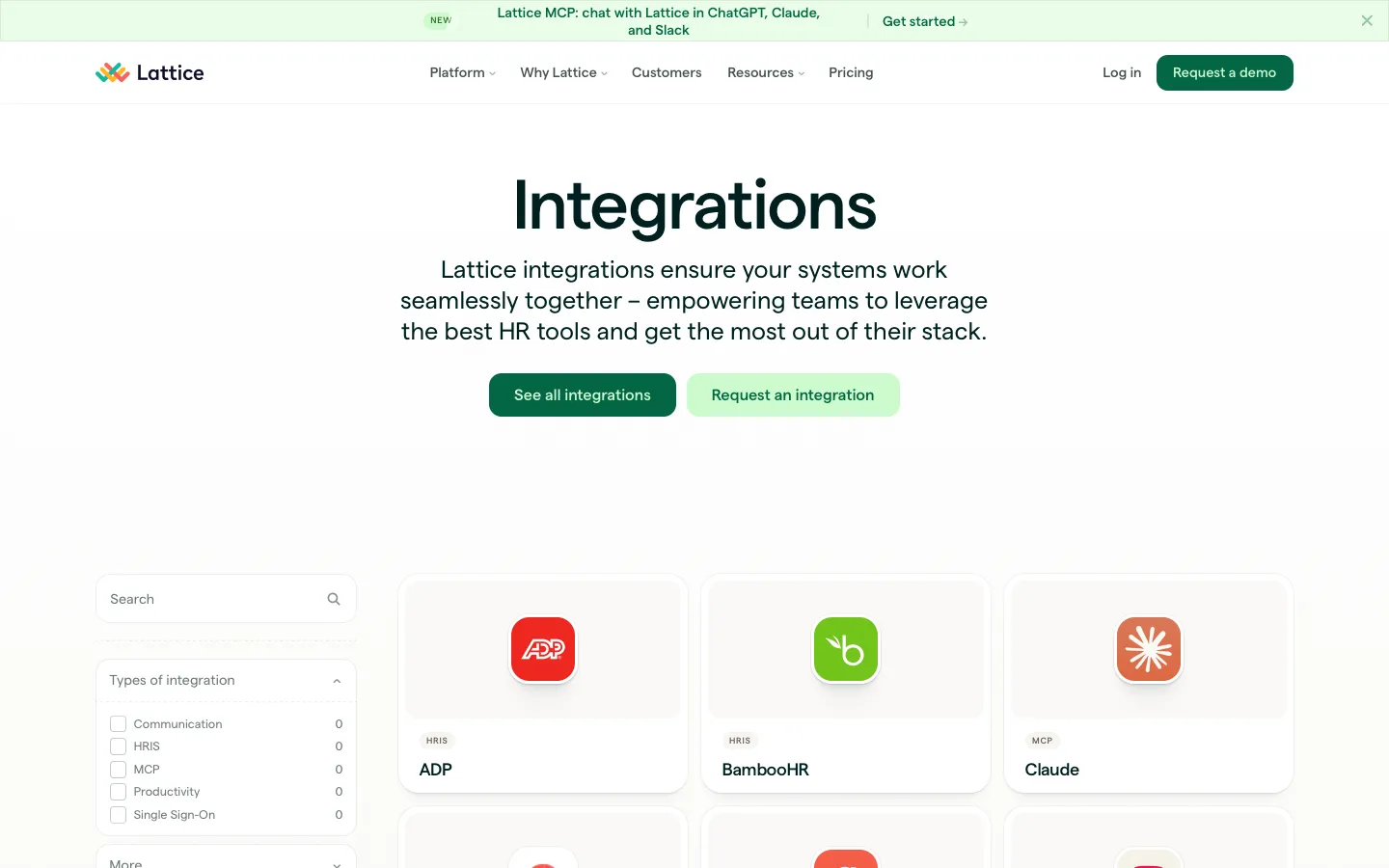 lattice.com - Integrations Screenshot Preview