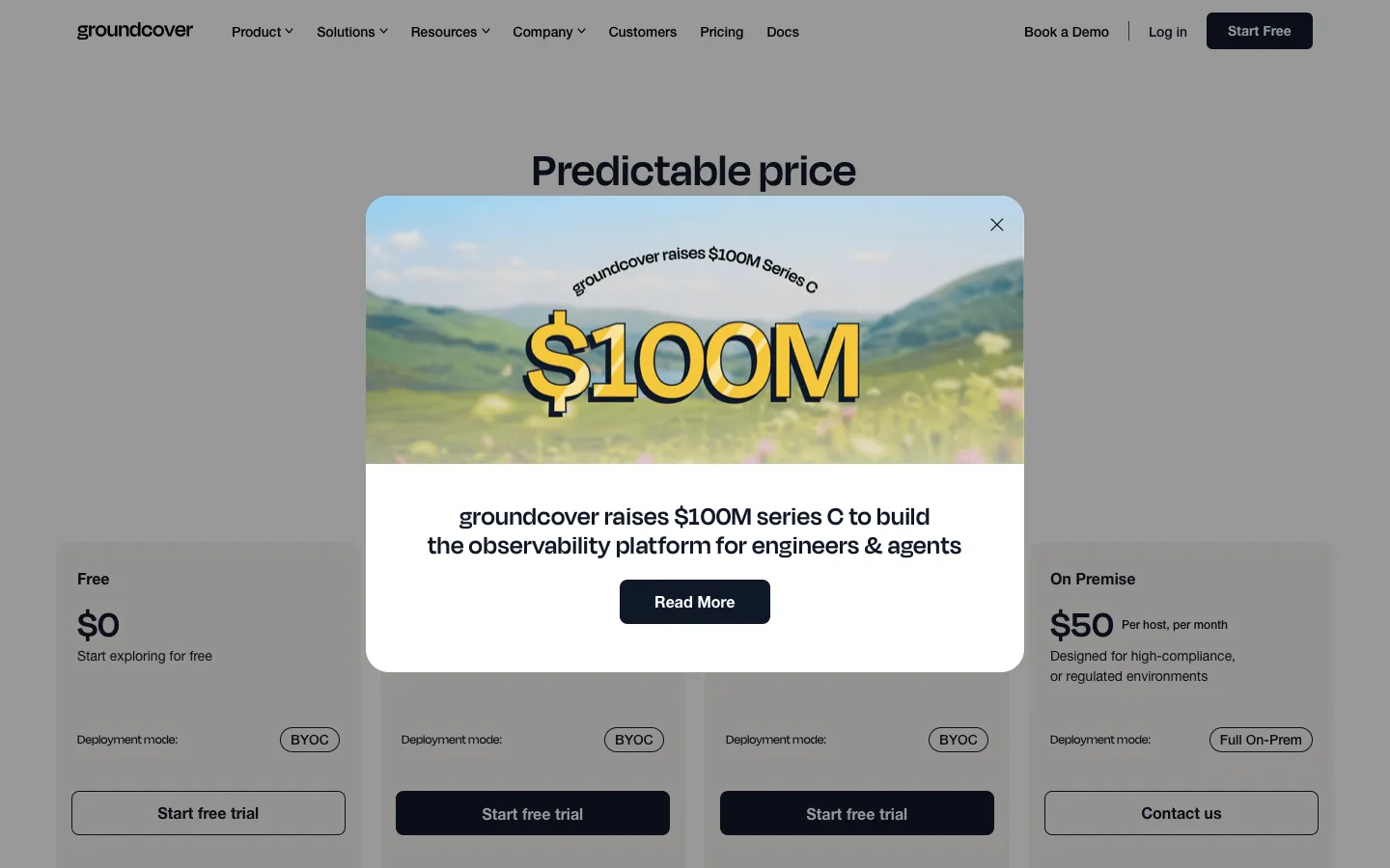 groundcover.com - Pricing Screenshot Preview