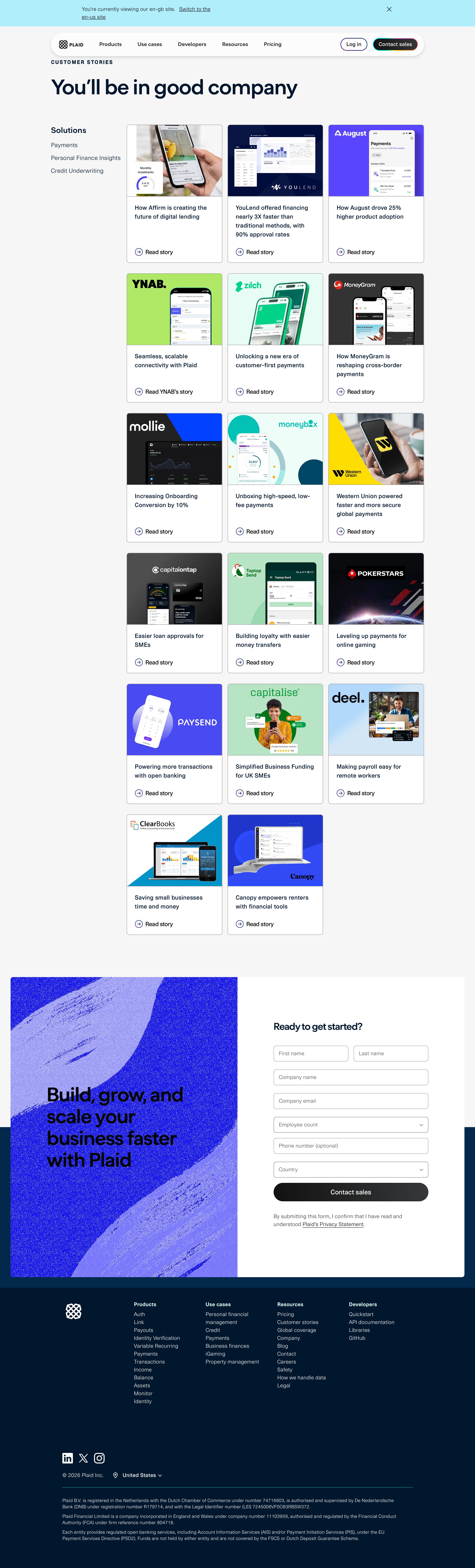 plaid.com - Customer Success Stories | Plaid - Desktop - Tue Jul 28 2026 17:04:23 GMT+0000 (Coordinated Universal Time) Screenshot