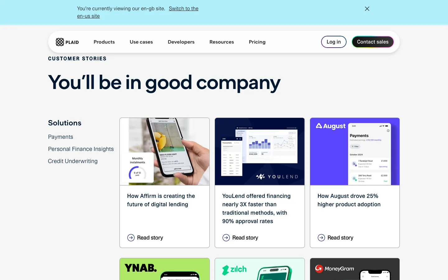 plaid.com - Customers Screenshot Preview