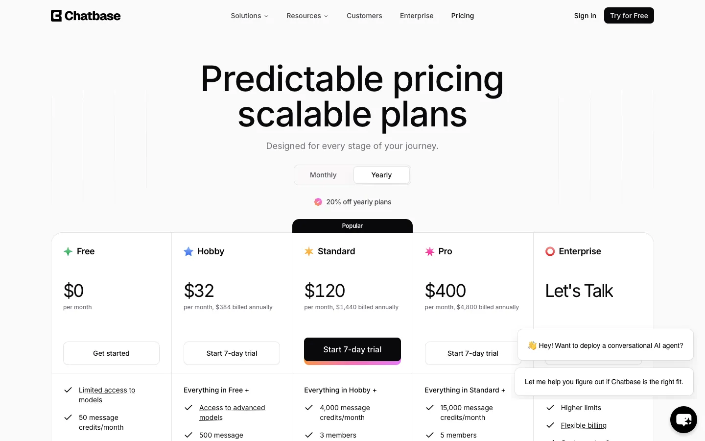 chatbase.co - Pricing Screenshot Preview