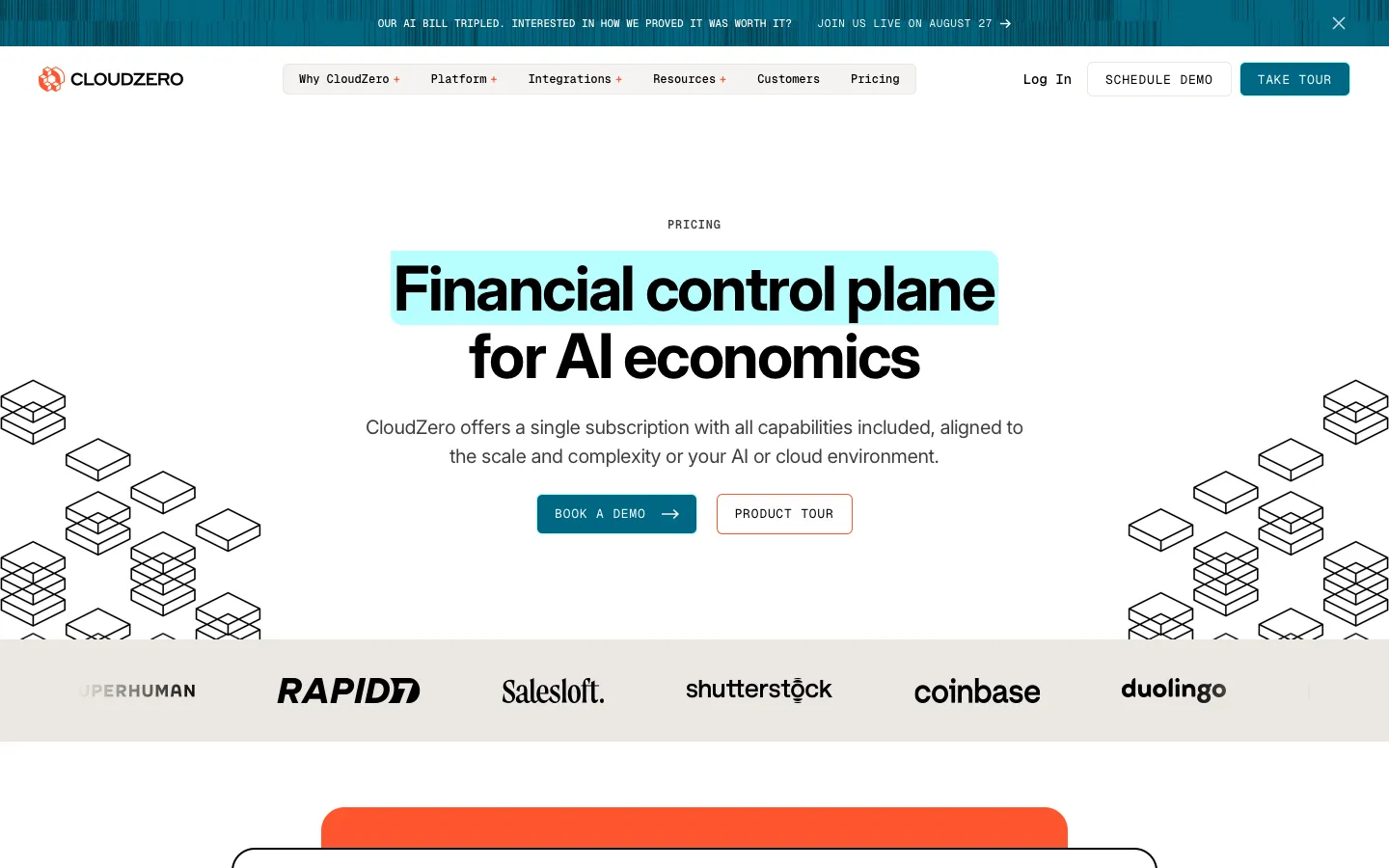 cloudzero.com - Pricing Screenshot Preview