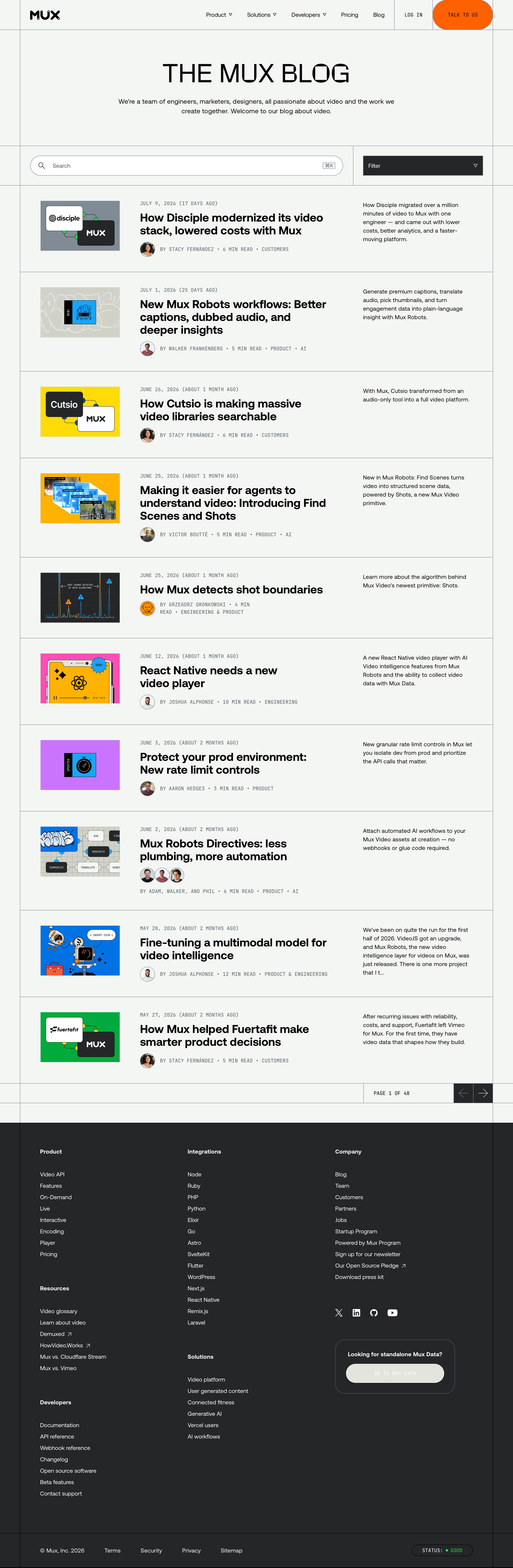 mux.com - Mux Blog - Video technology and more - Desktop Screenshot