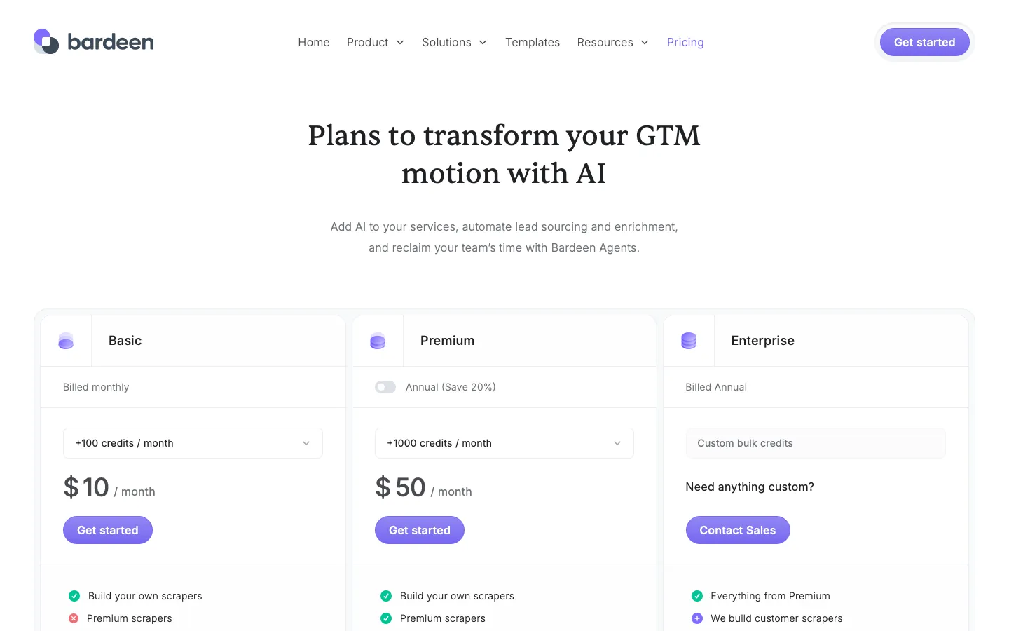 bardeen.ai - Pricing Screenshot Preview