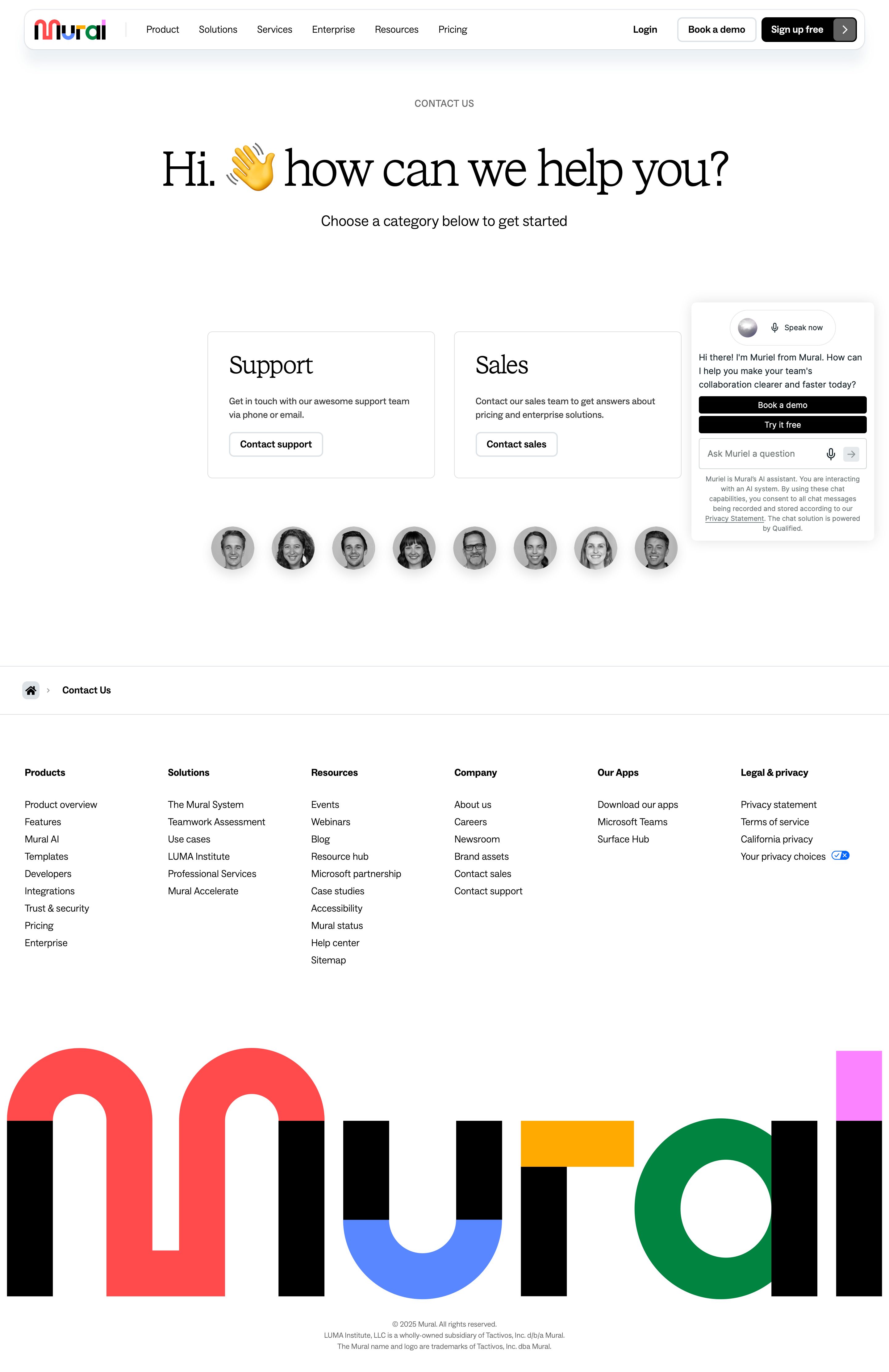 mural.co - Contact us | Mural - Desktop - Mon Jul 27 2026 20:29:41 GMT+0000 (Coordinated Universal Time) Screenshot