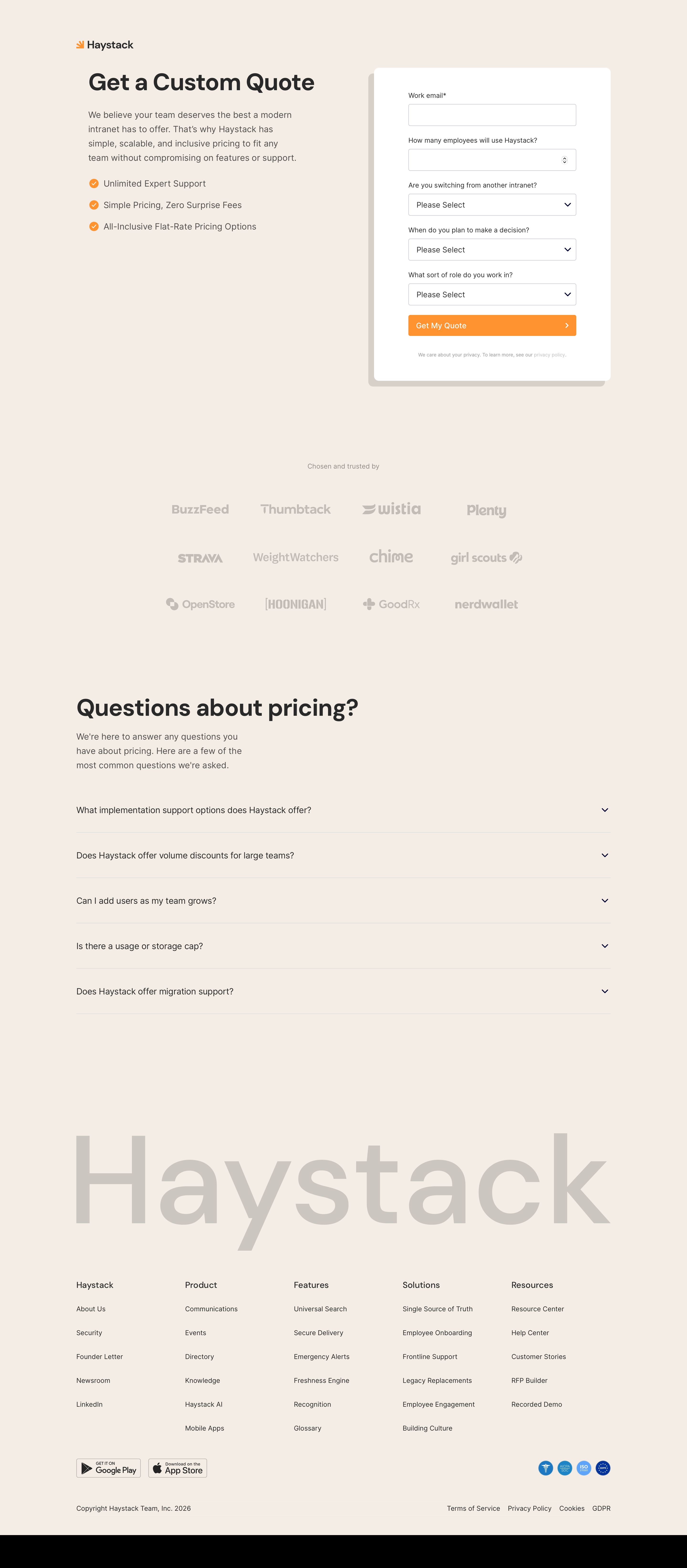 haystackteam.com - Haystack Pricing - Desktop - Sat Aug 01 2026 13:19:14 GMT+0000 (Coordinated Universal Time) Screenshot