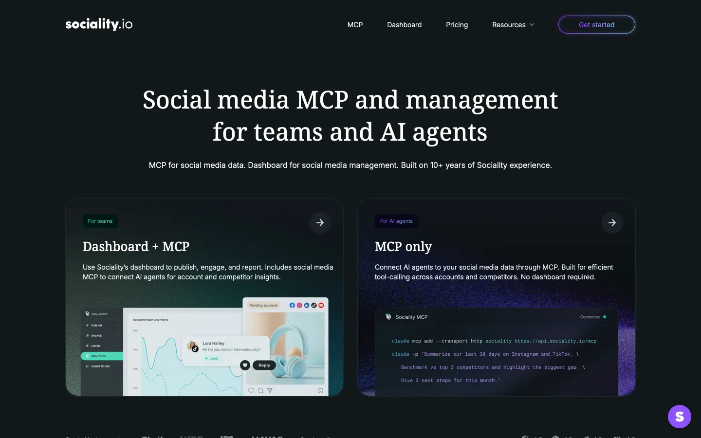 sociality.io - Landing Screenshot Preview