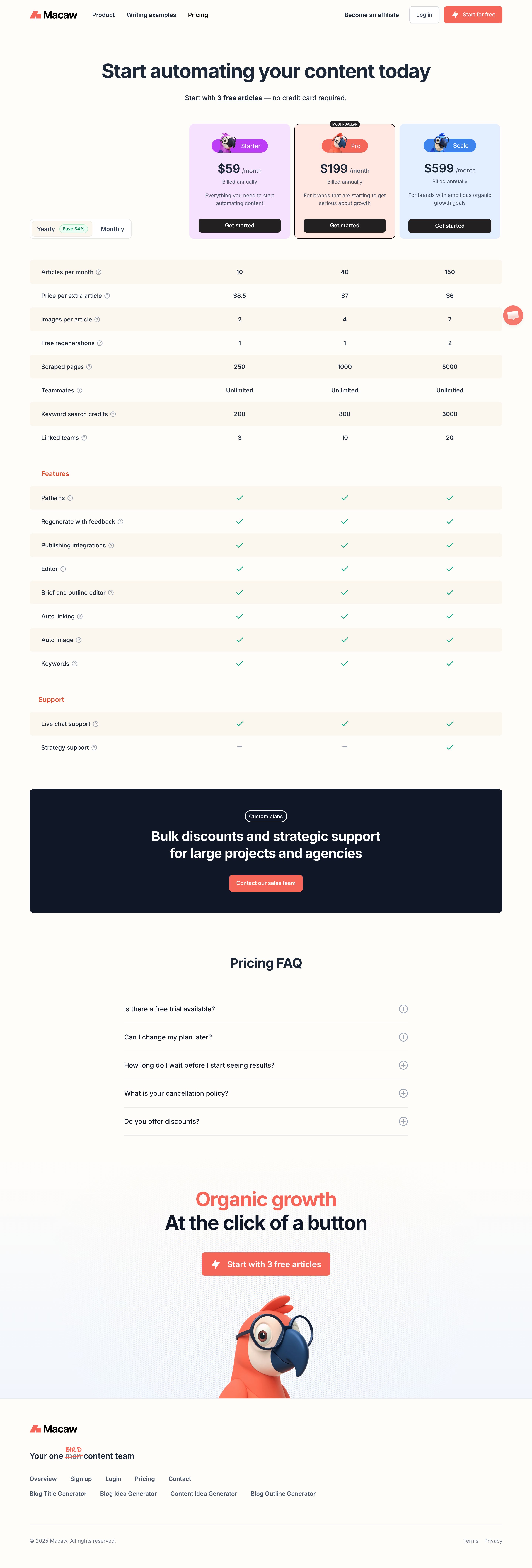 macawhq.com - Macaw Pricing - Desktop - Mon Jul 27 2026 23:13:10 GMT+0000 (Coordinated Universal Time) Screenshot
