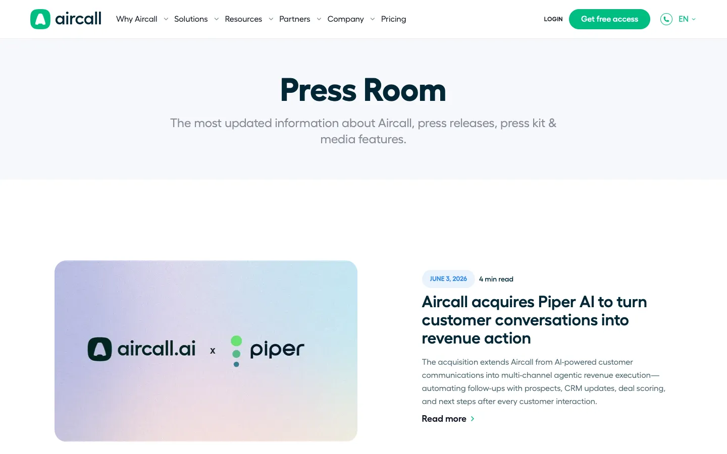 aircall.io - Press Screenshot Preview
