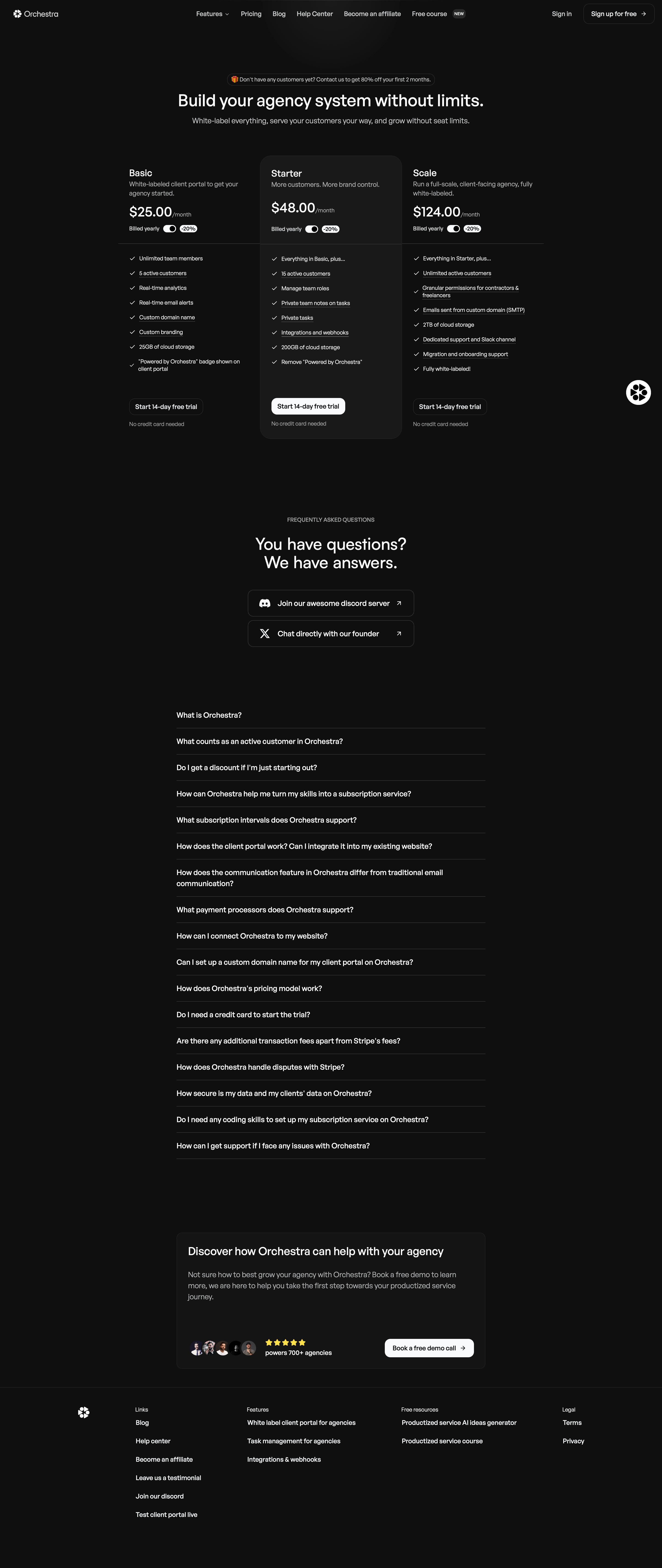 getorchestra.com - Pricing - Orchestra - Desktop - Mon Jul 27 2026 23:44:07 GMT+0000 (Coordinated Universal Time) Screenshot