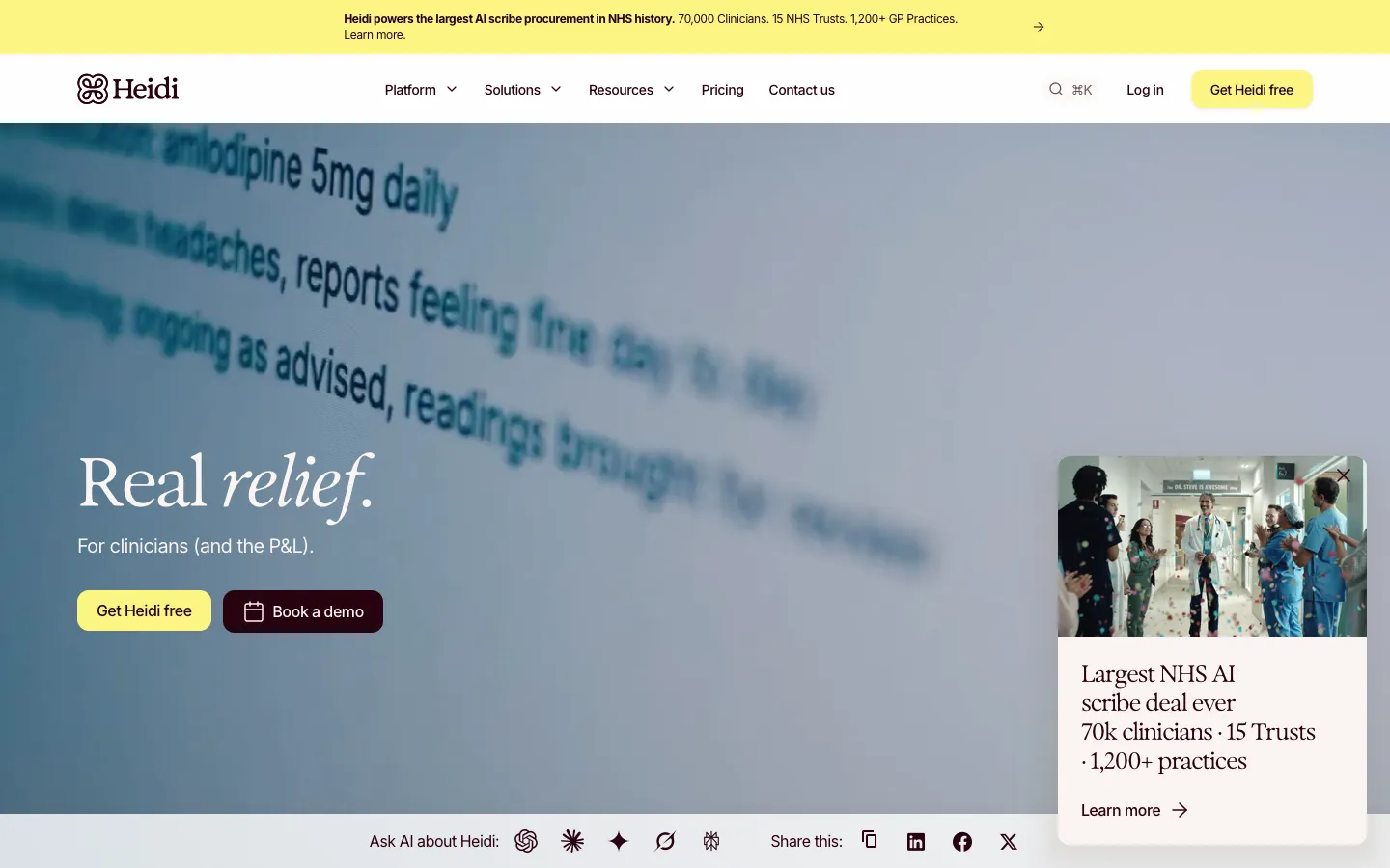 heidihealth.com - Landing Screenshot Preview