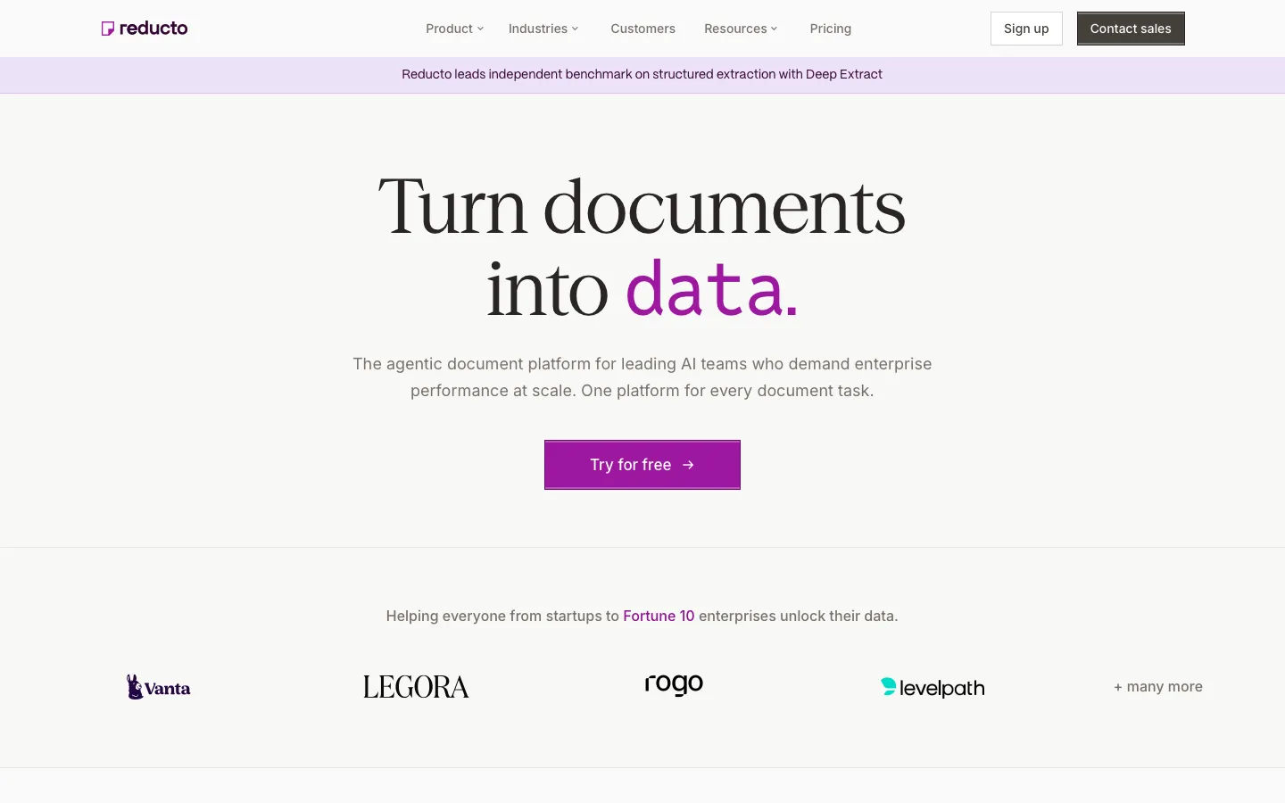 reducto.ai - Landing Screenshot Preview