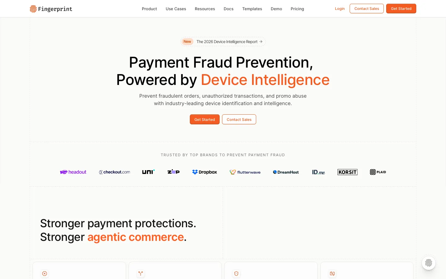 fingerprint.com - Use Cases Screenshot Preview