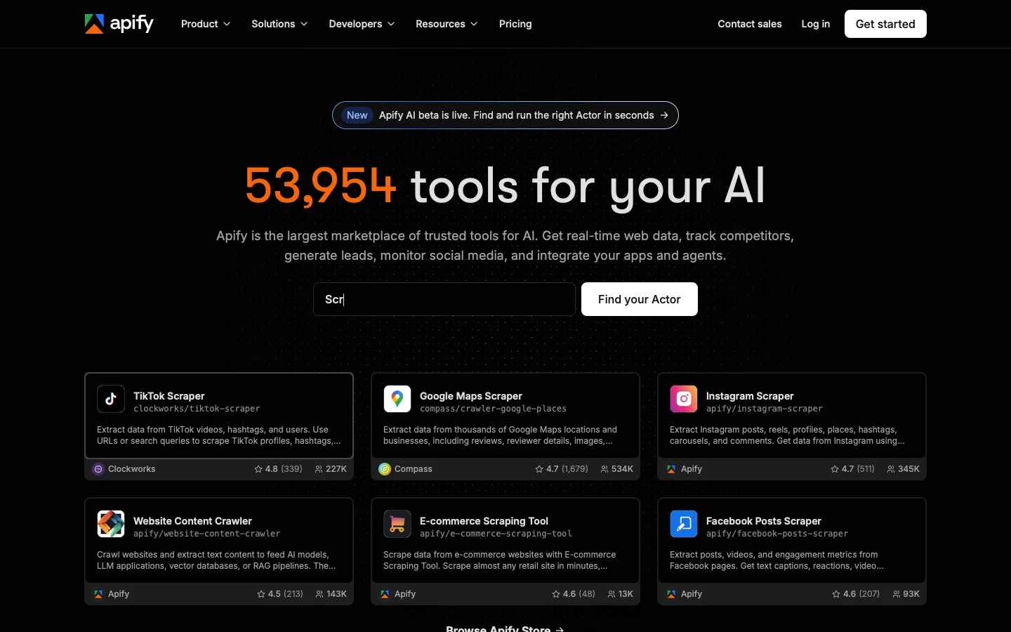 apify.com - Landing Screenshot Preview