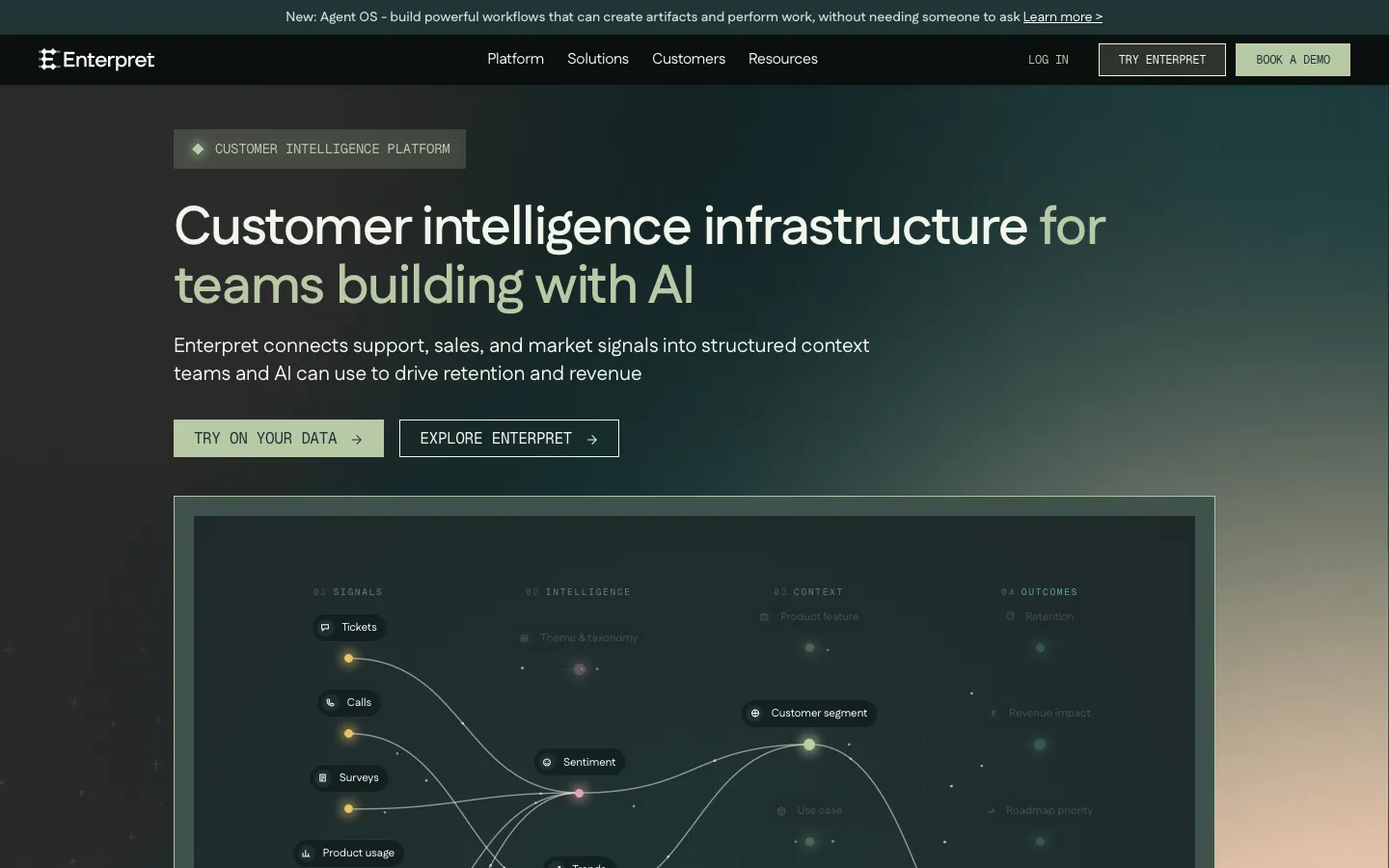 enterpret.com - Landing Screenshot Preview