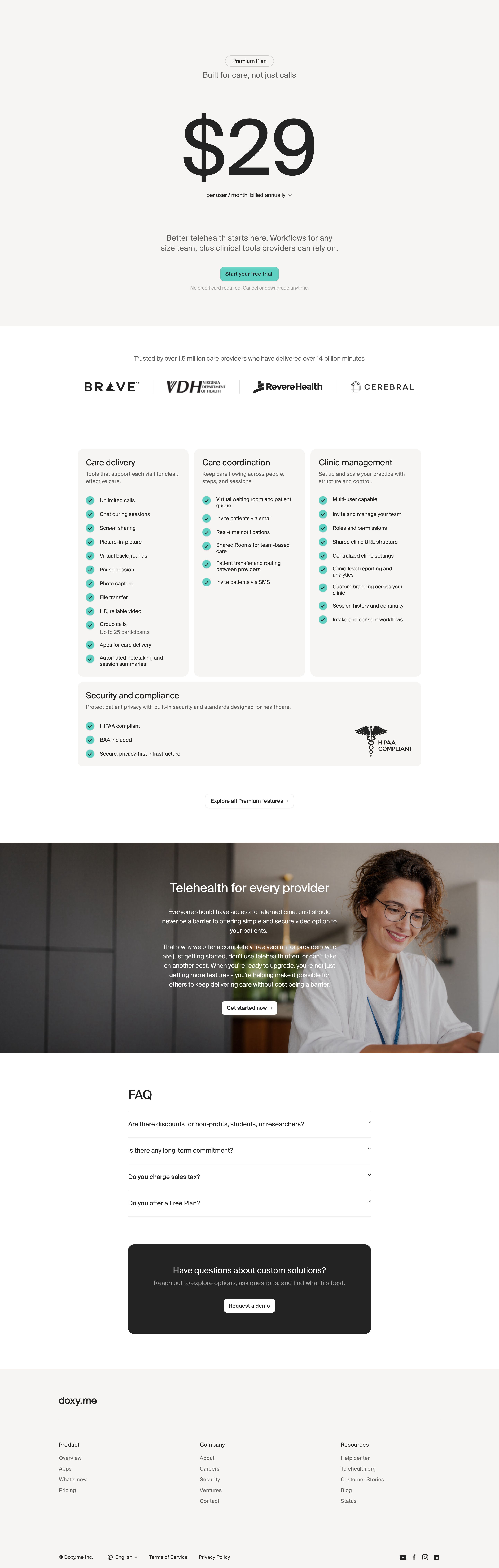 doxy.me - Doxy.me Pricing | Telehealth Plans for Providers and Clinics - Desktop Screenshot