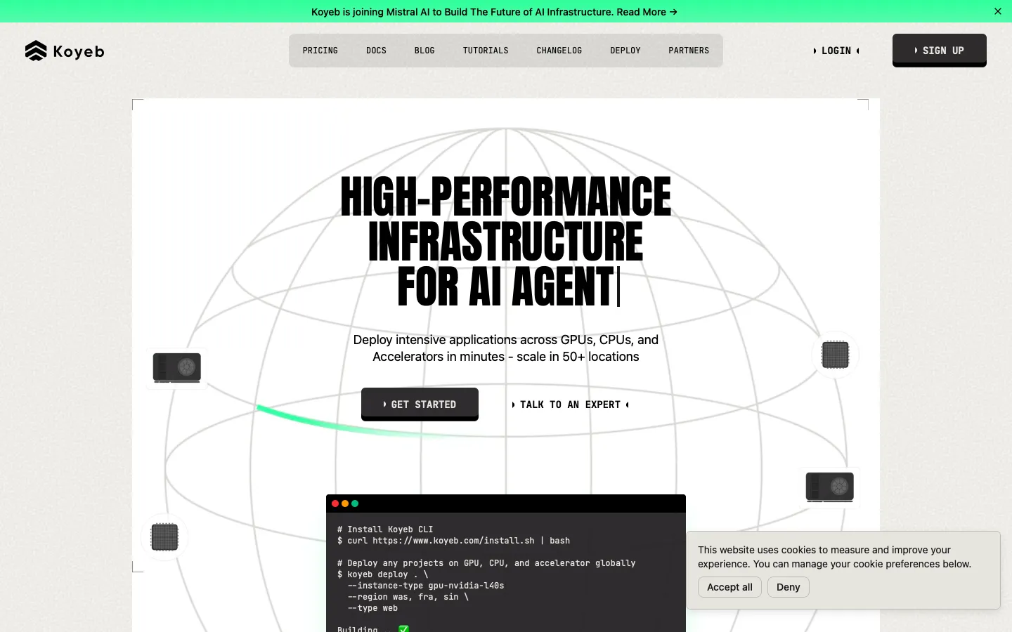koyeb.com - Landing Screenshot Preview