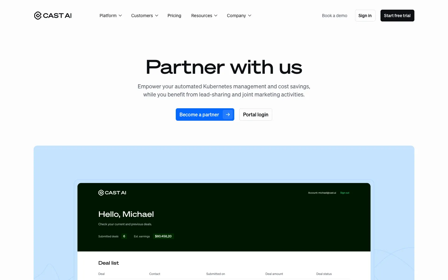 cast.ai - Partners Screenshot Preview