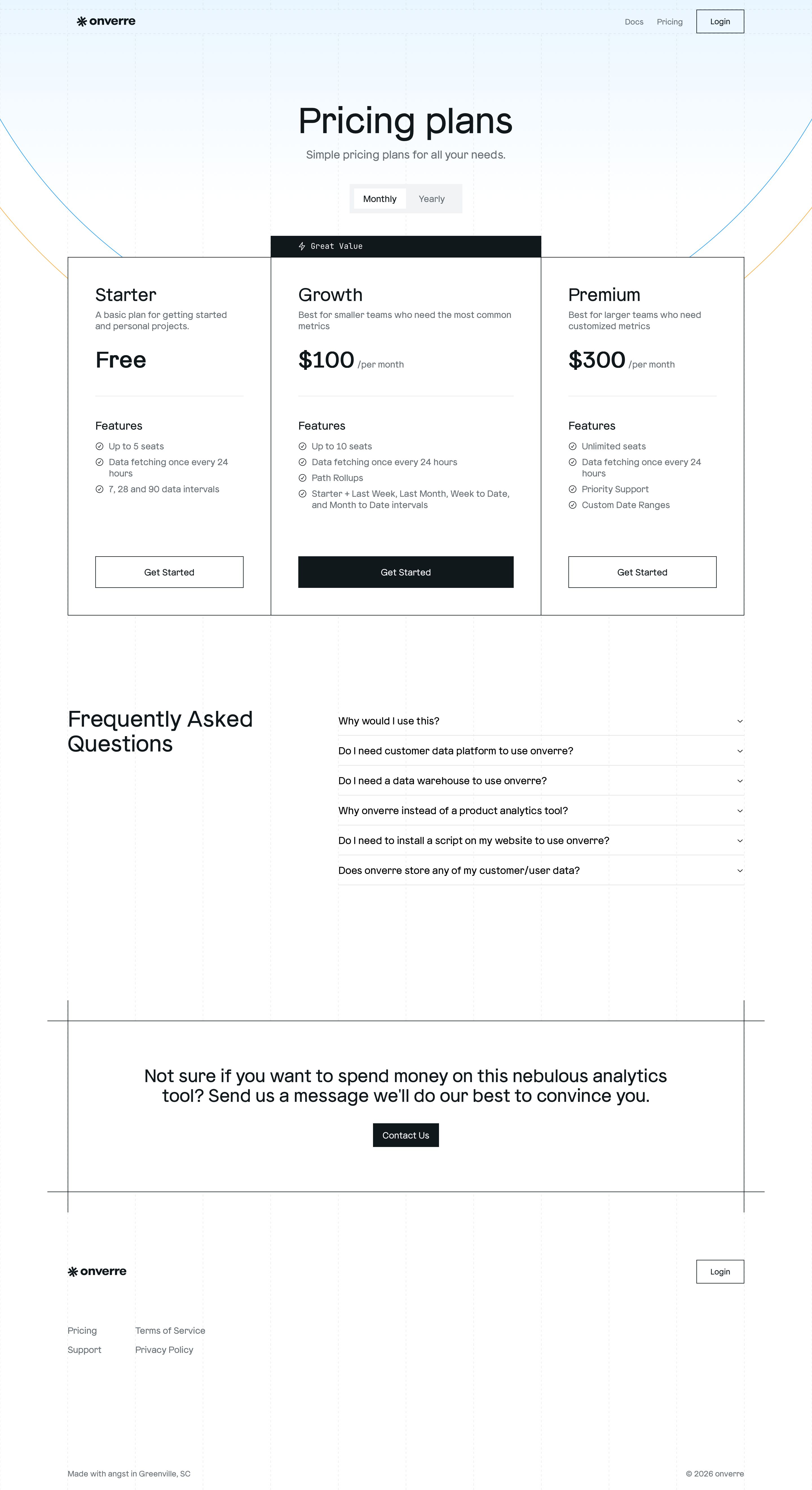 onverre.com - Pricing — onverre - Desktop - Wed Jul 29 2026 23:34:05 GMT+0000 (Coordinated Universal Time) Screenshot