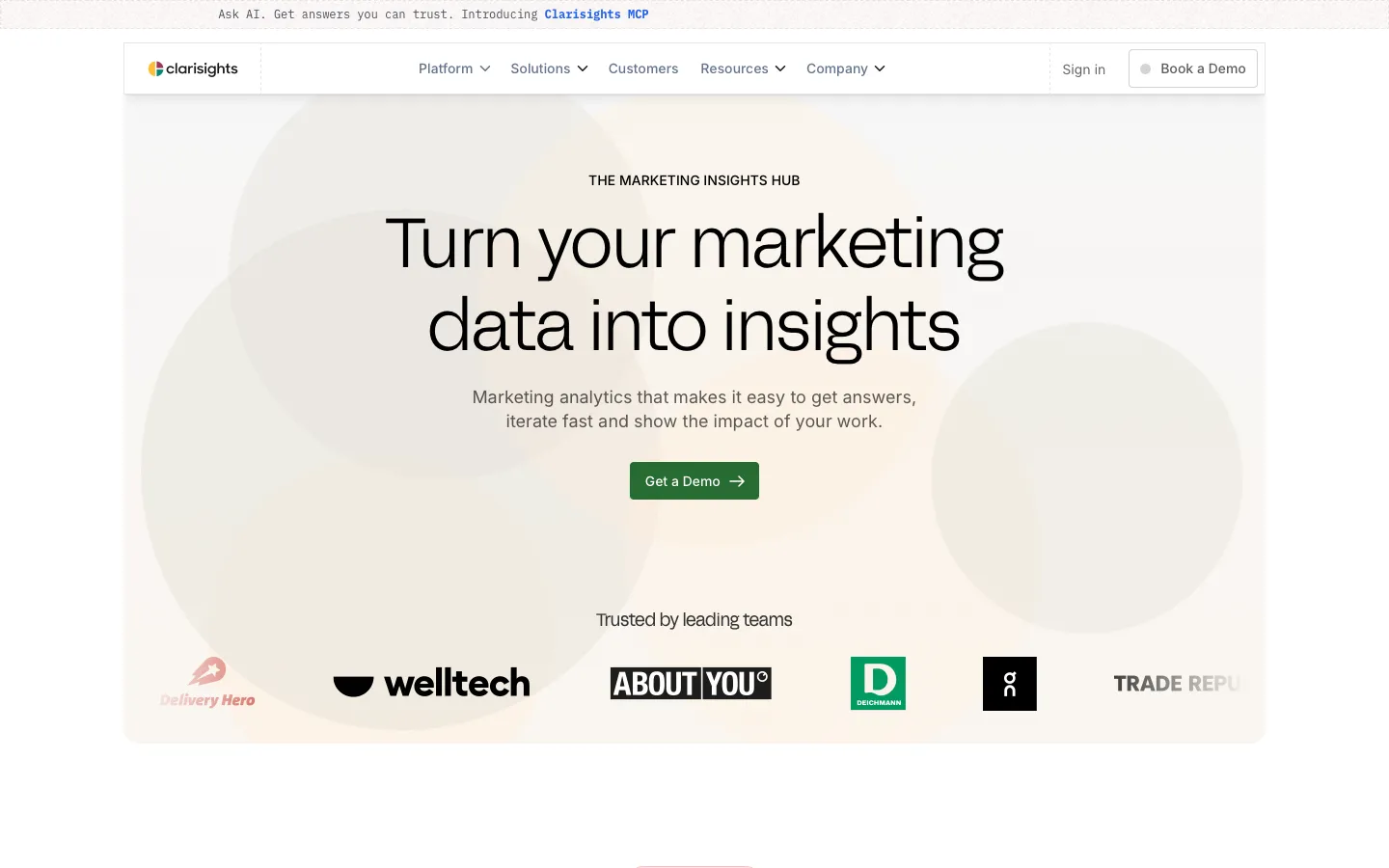 clarisights.com - Landing Screenshot Preview