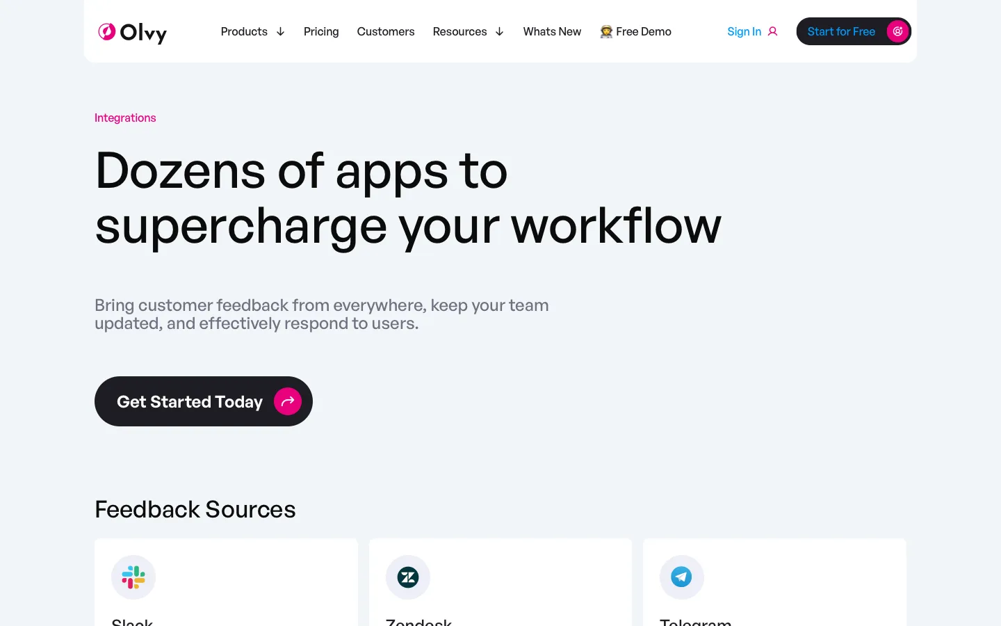 olvy.co - Integrations Screenshot Preview