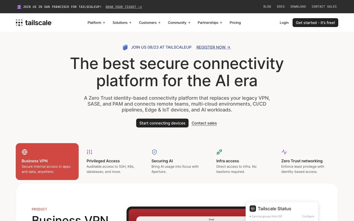 tailscale.com - Landing Screenshot Preview