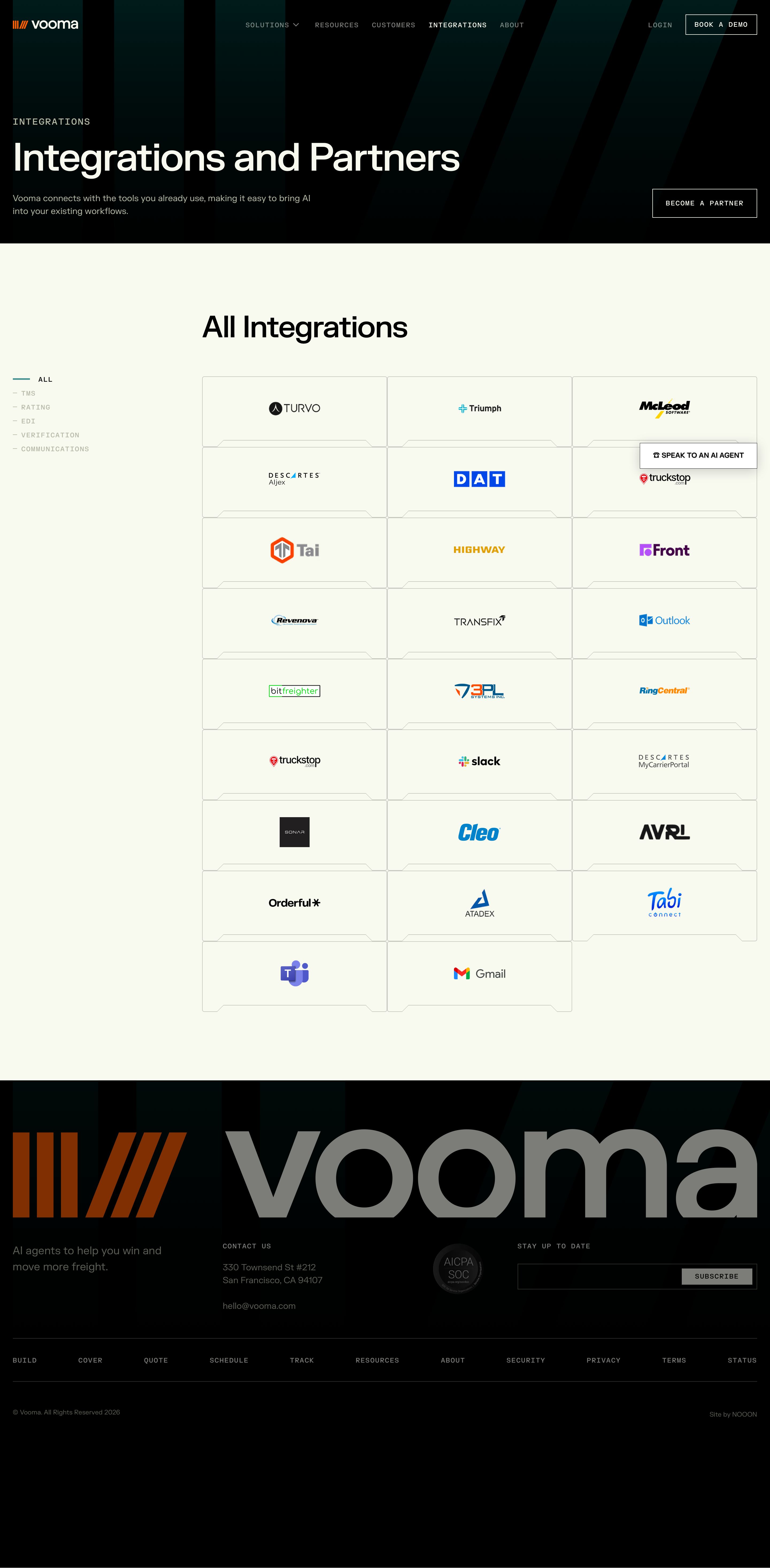vooma.com - Integrations | Vooma - Desktop Screenshot