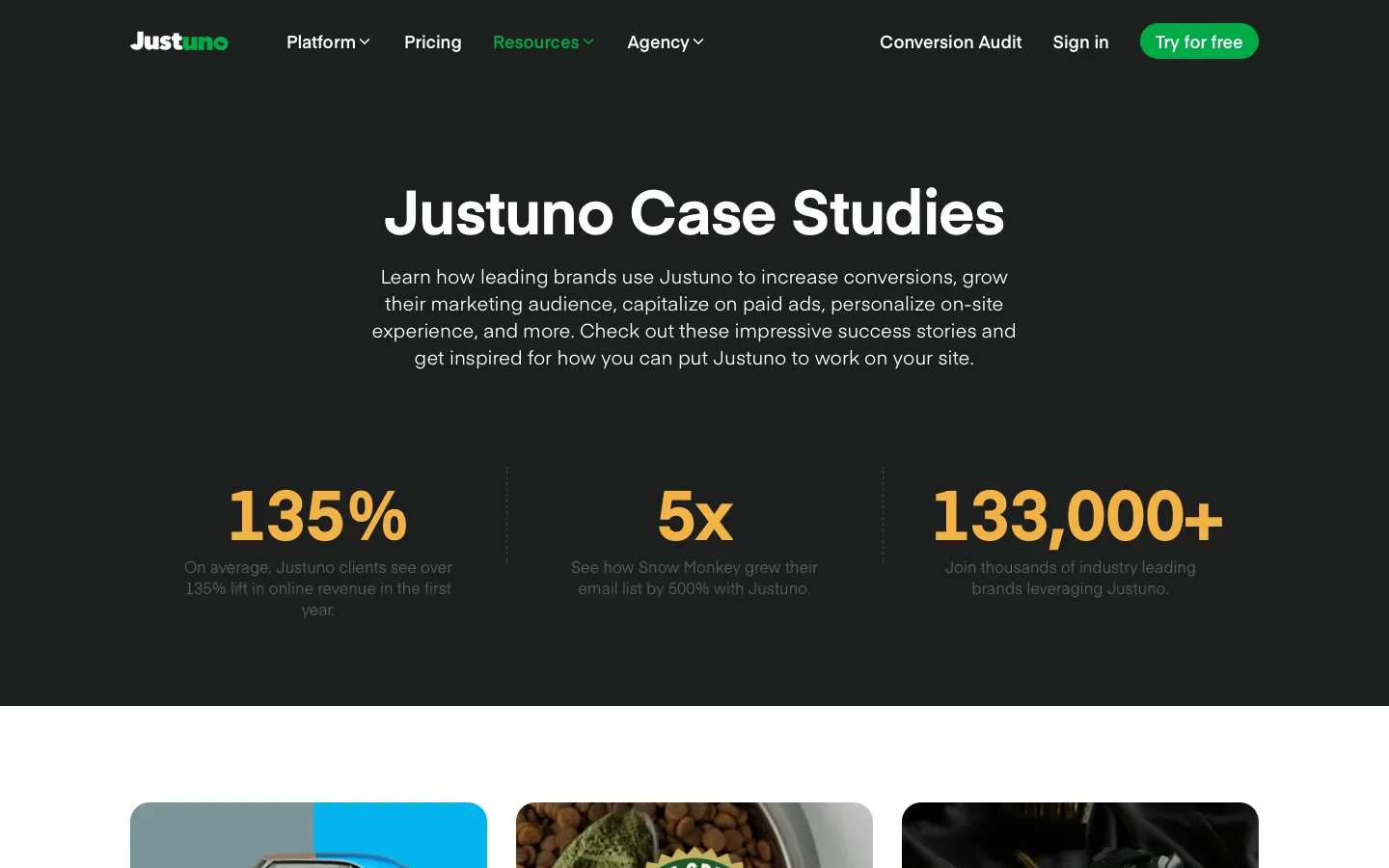 justuno.com - Customers Screenshot Preview