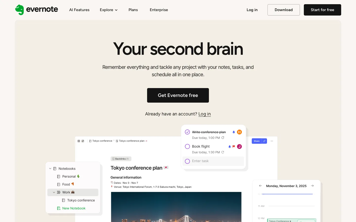 evernote.com - Landing Screenshot Preview