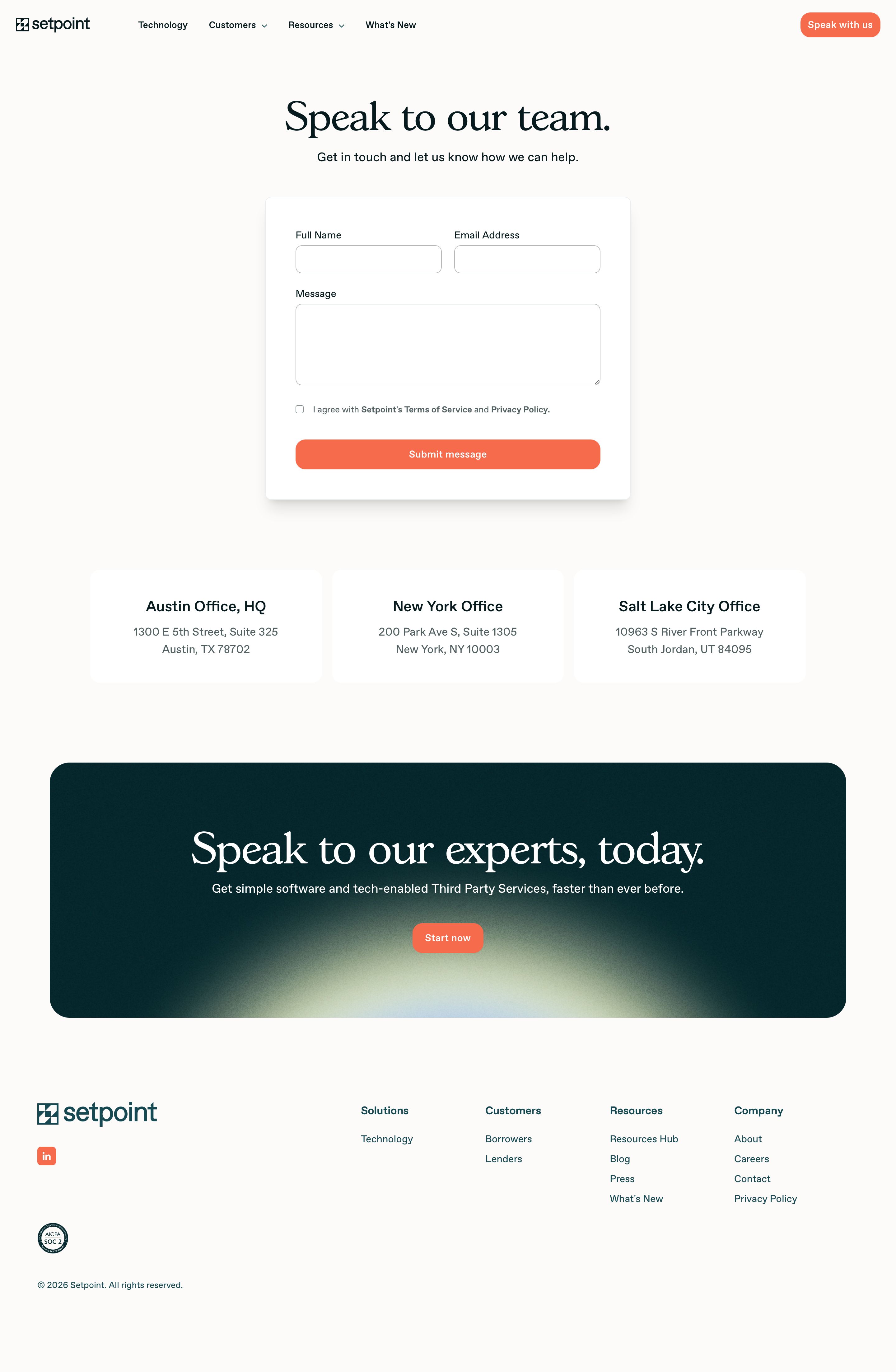 setpoint.io - Setpoint — Contact our team - Desktop - Fri Jul 31 2026 04:19:17 GMT+0000 (Coordinated Universal Time) Screenshot