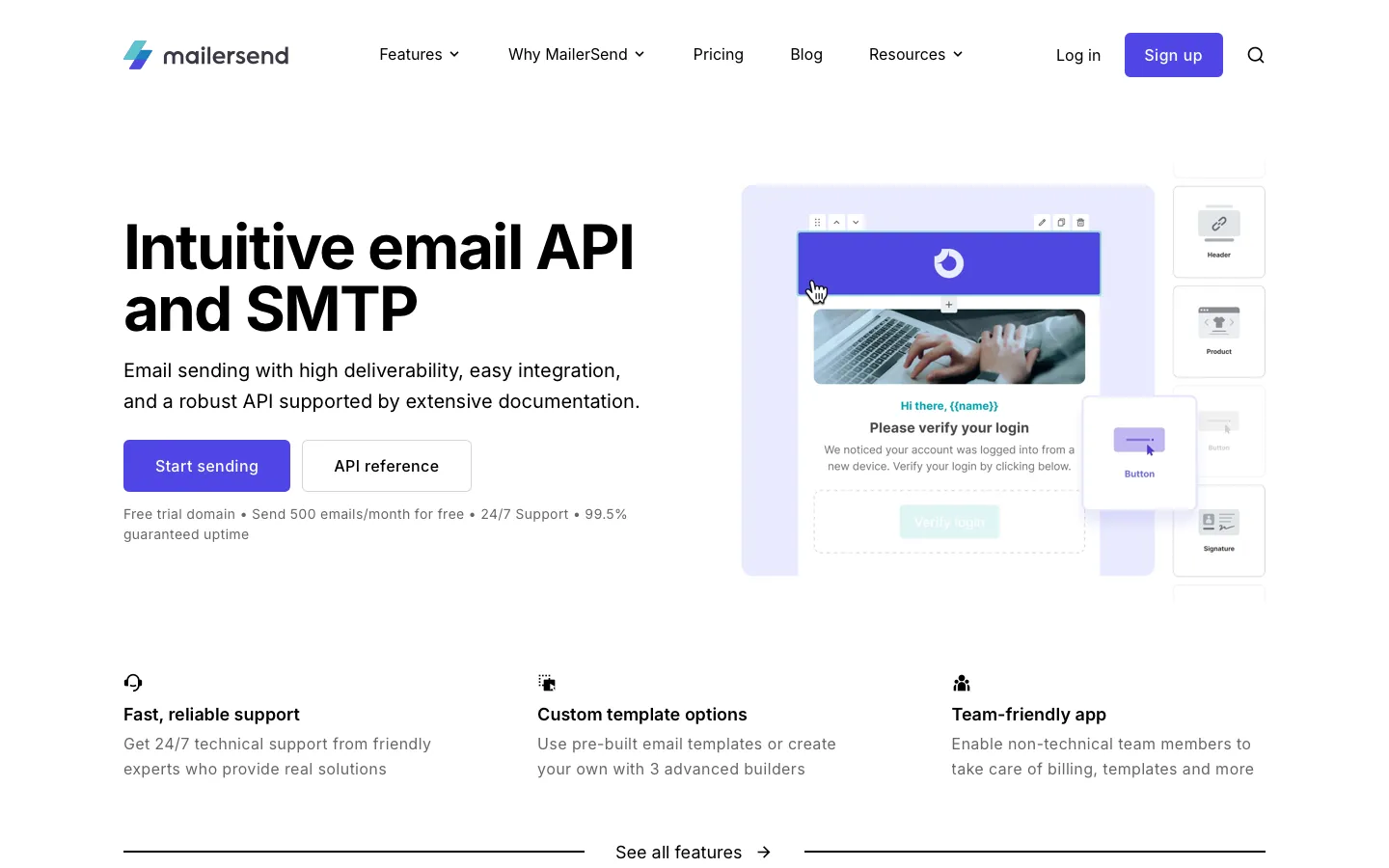 mailersend.com - Landing Screenshot Preview