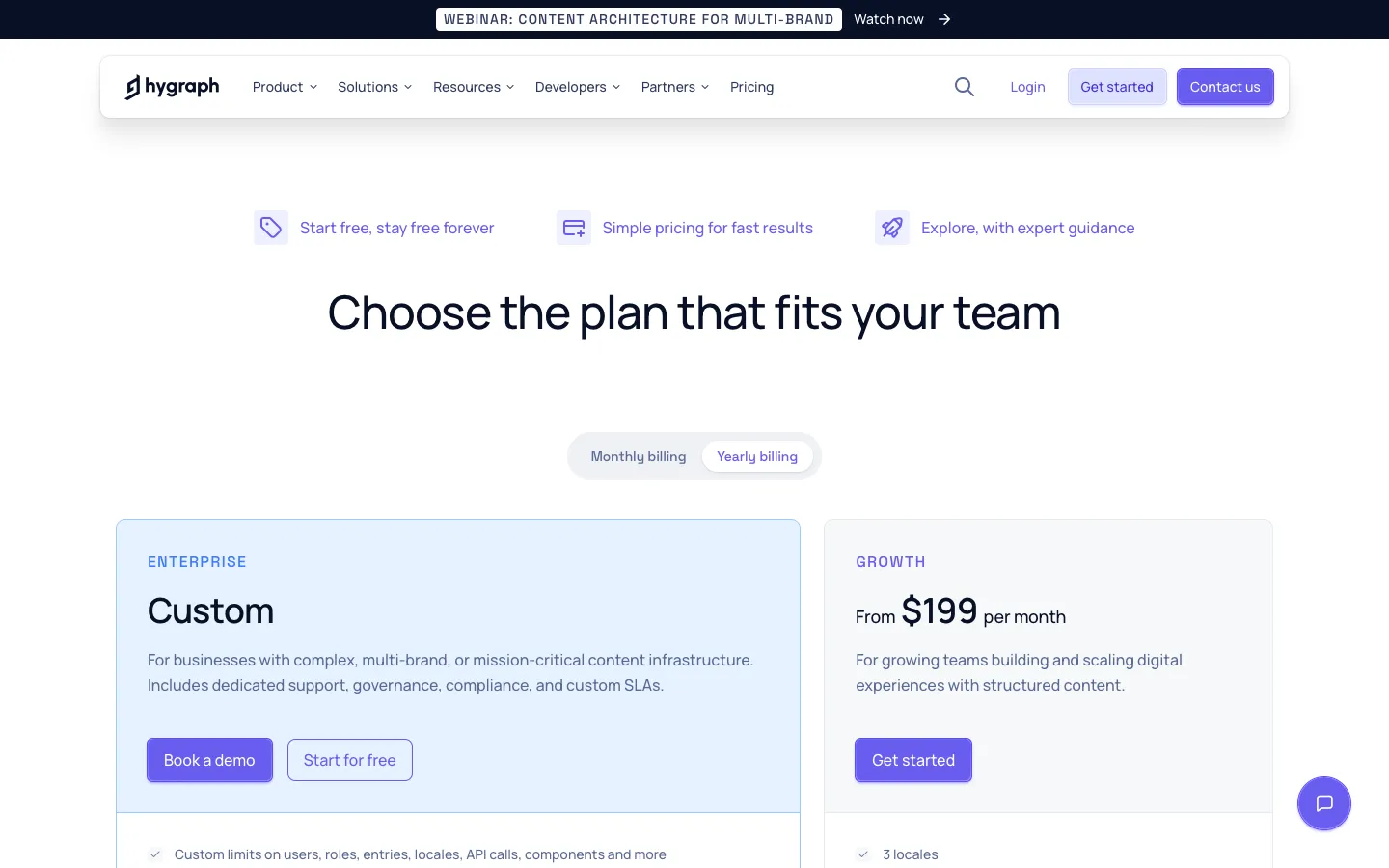 hygraph.com - Pricing Screenshot Preview
