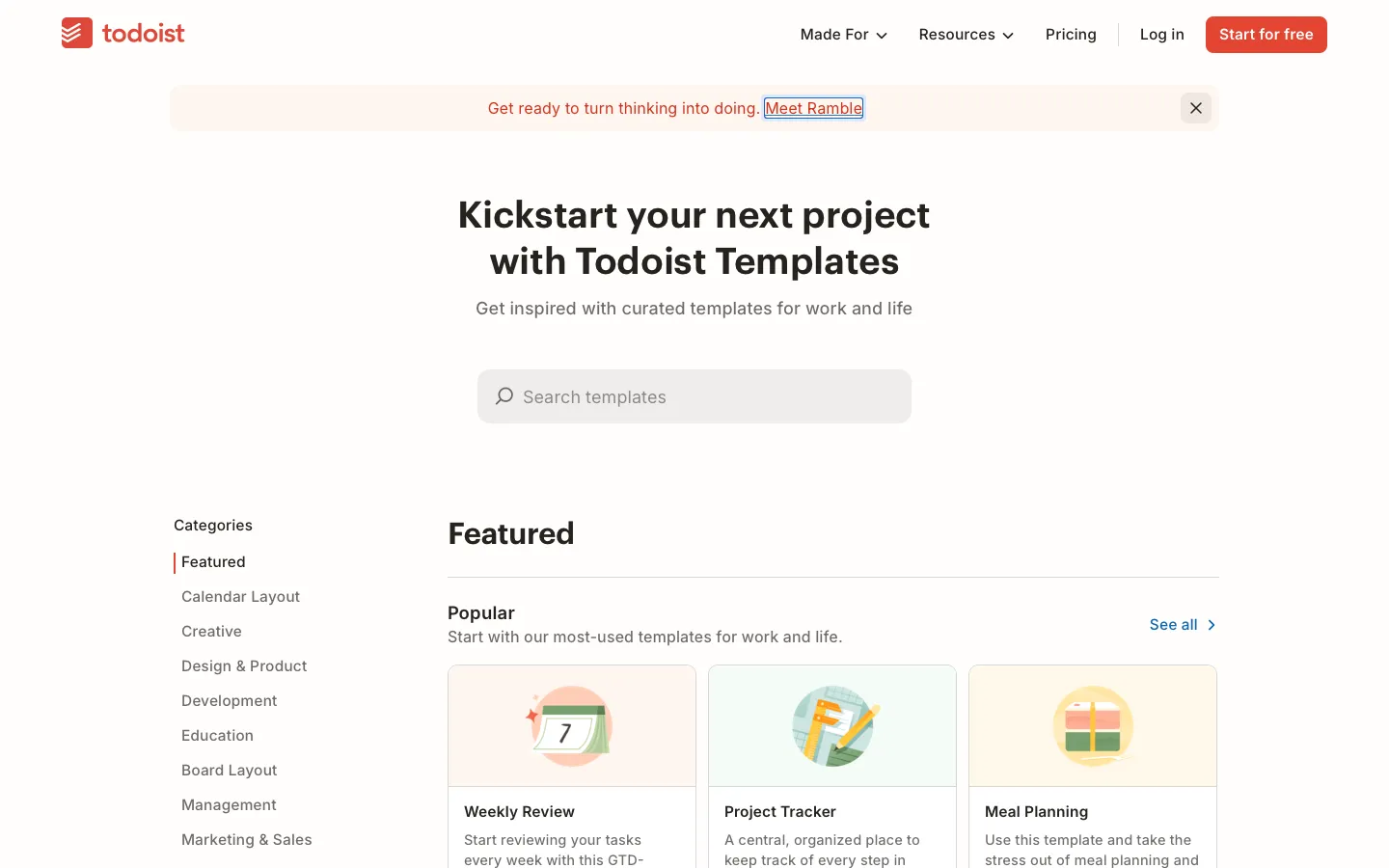 todoist.com - Templates Screenshot Preview
