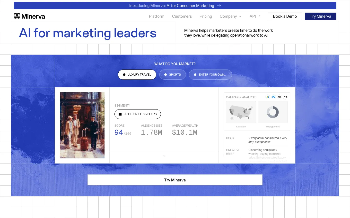minerva.io - Landing Screenshot Preview