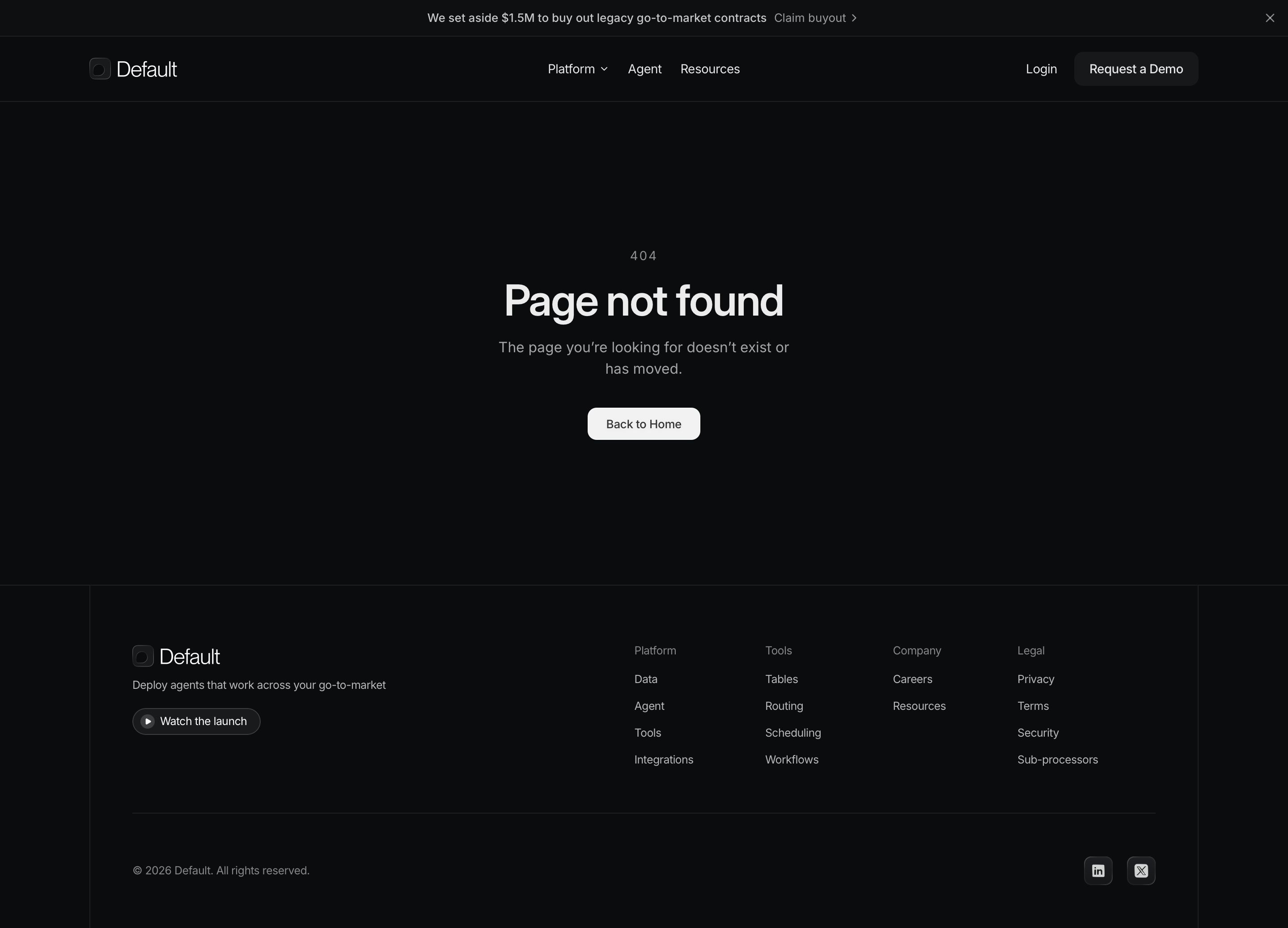 default.com - Default | AI infrastructure for revenue teams - Desktop Screenshot