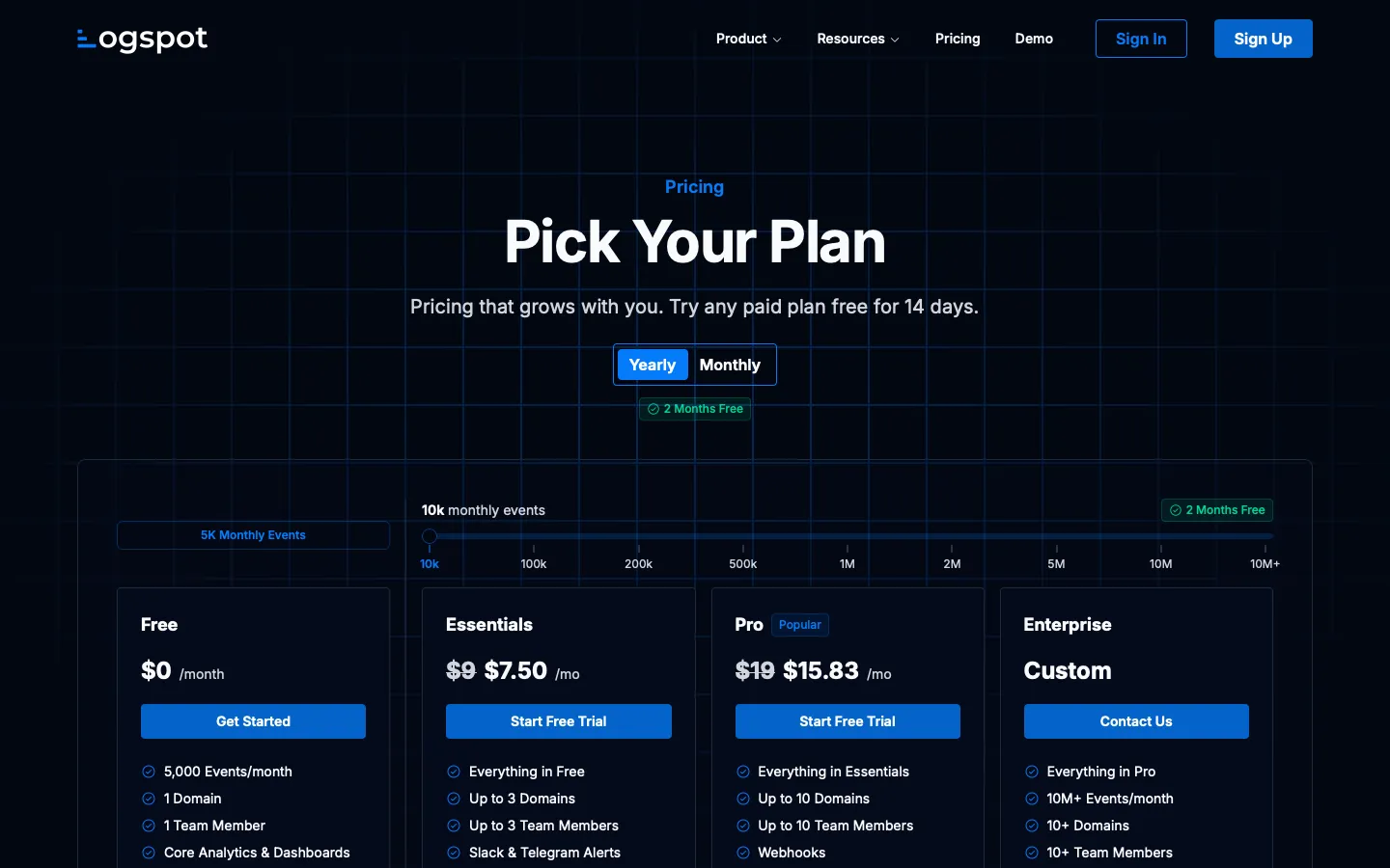logspot.io - Pricing Screenshot Preview