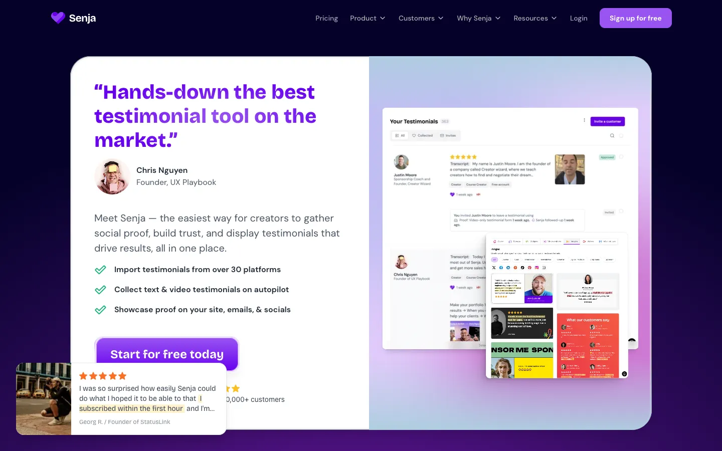 senja.io - Landing Screenshot Preview