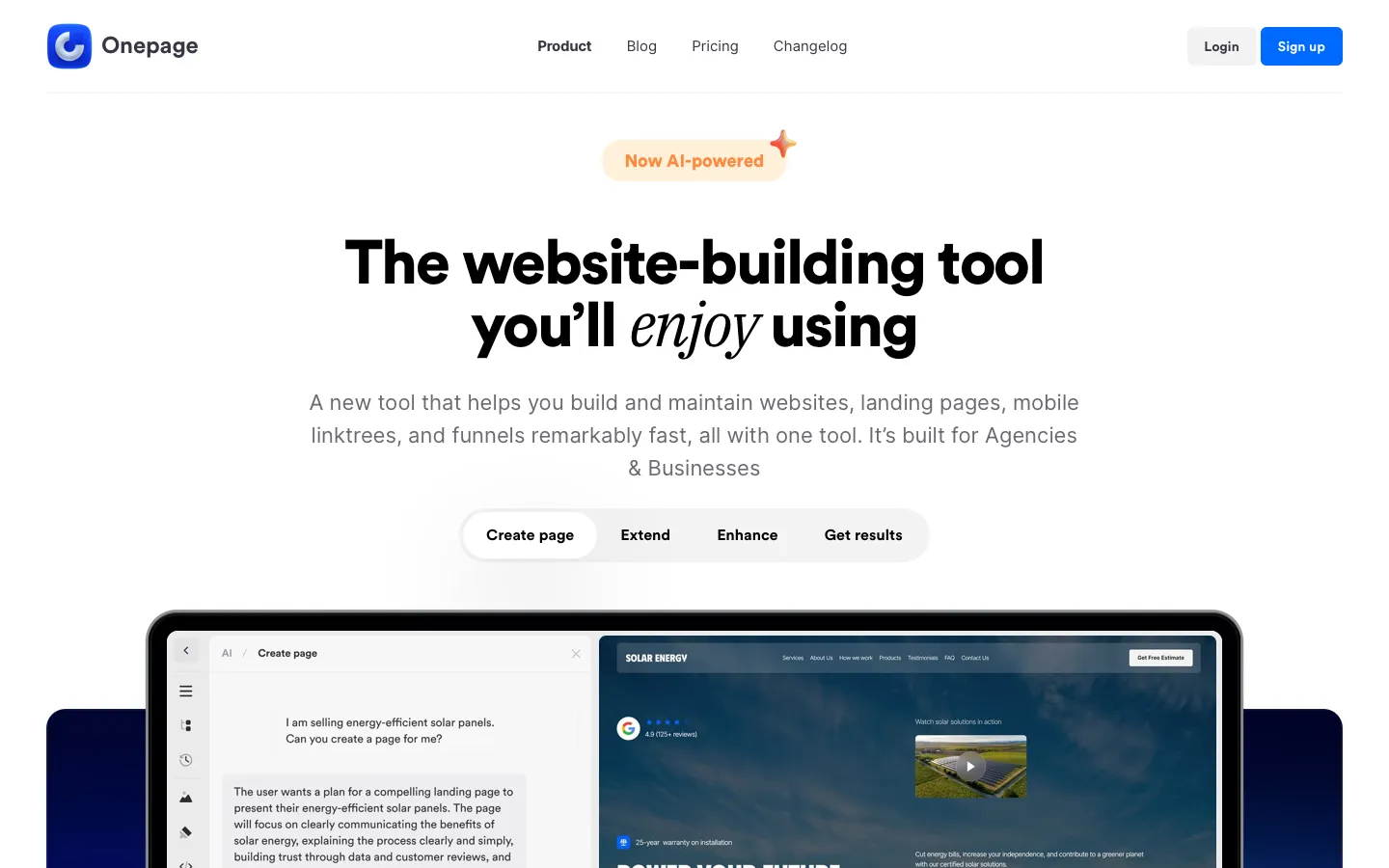 onepage.io - Product Screenshot Preview