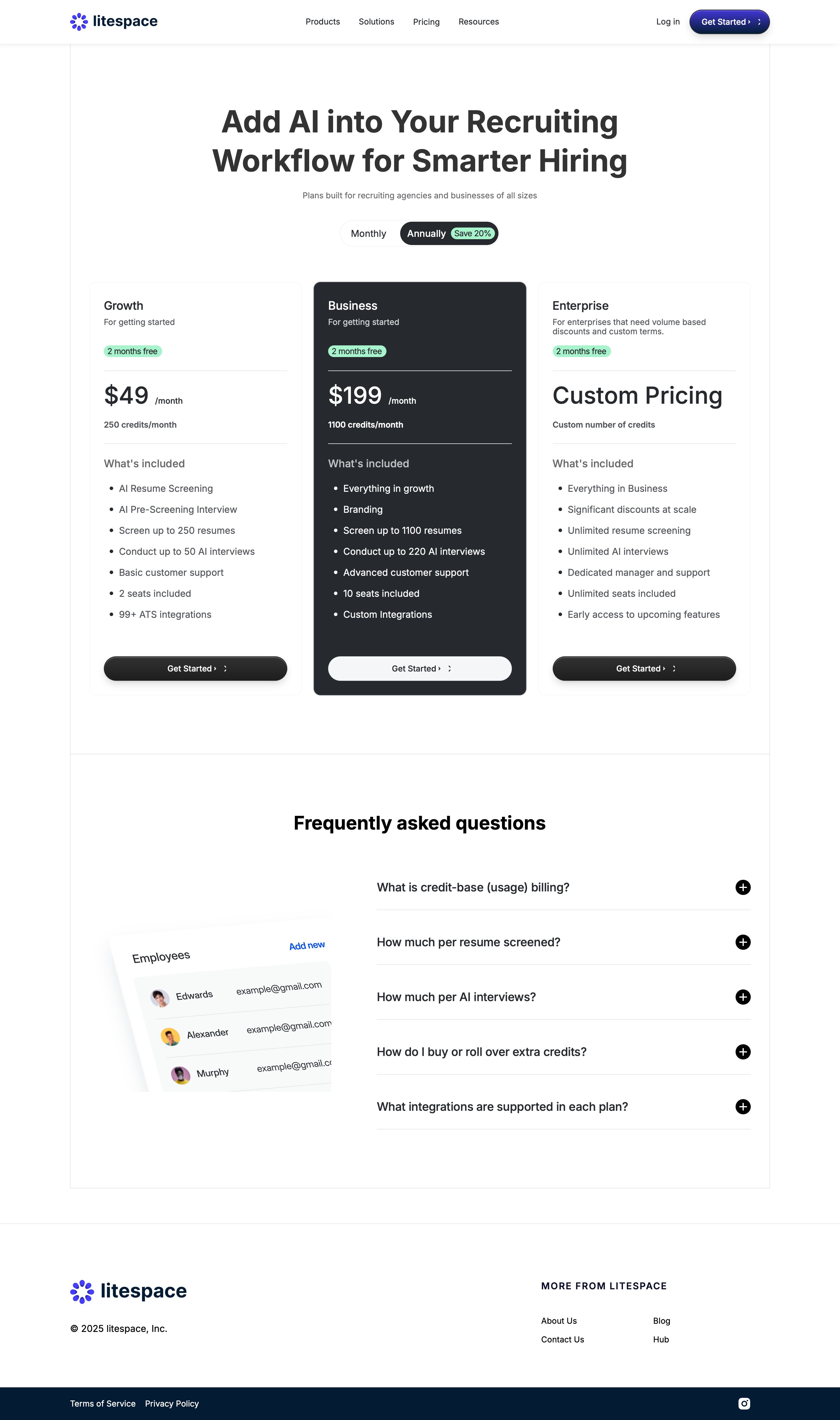 litespace.io - Pricing - Litespace - Desktop - Mon Jul 27 2026 19:37:48 GMT+0000 (Coordinated Universal Time) Screenshot