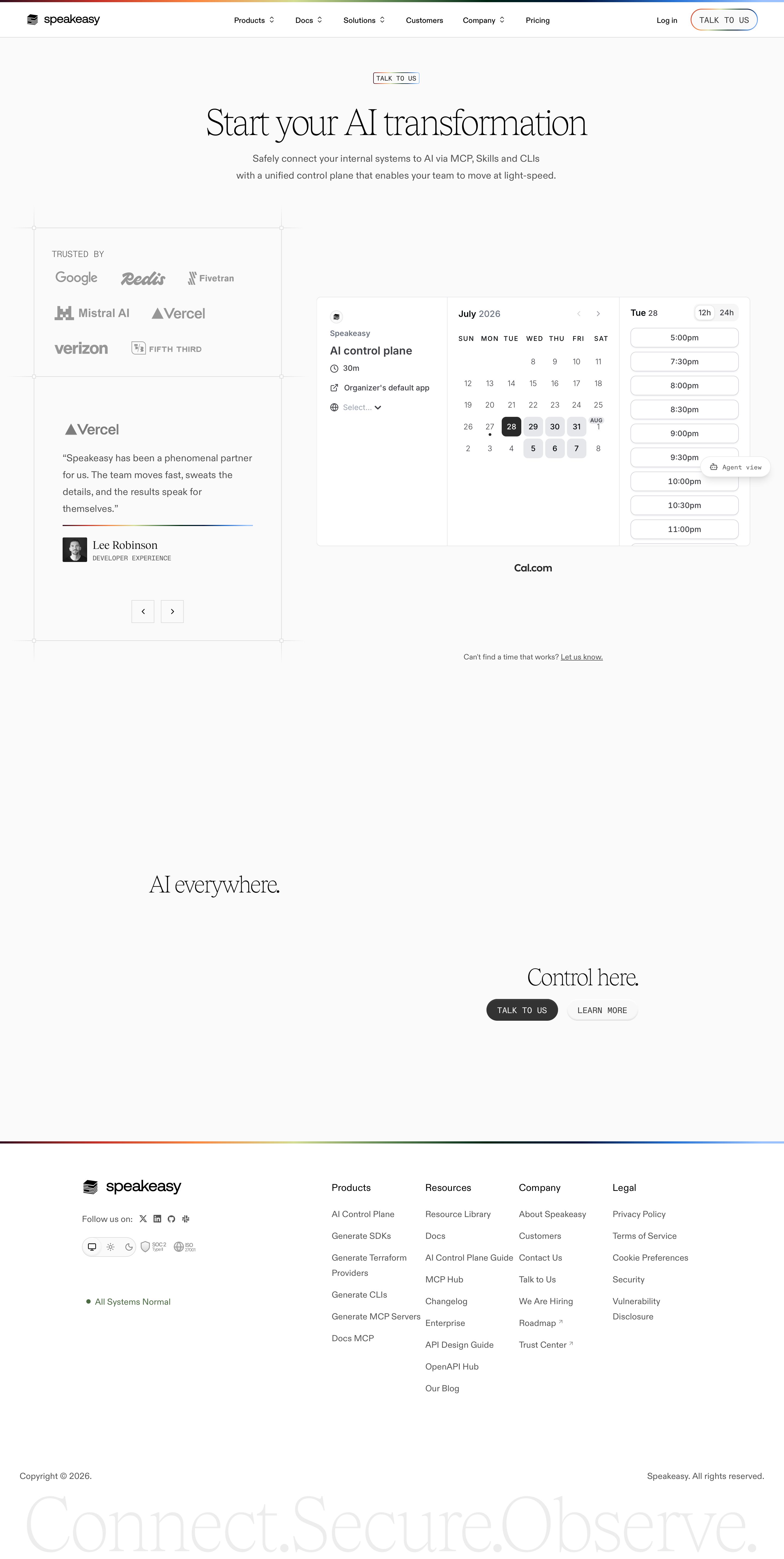 speakeasy.com - Talk to us — Speakeasy - Desktop Screenshot