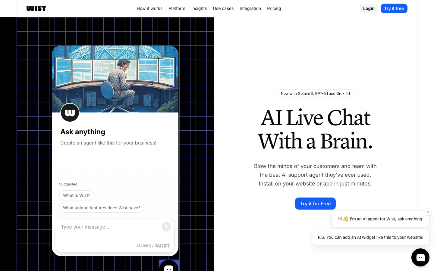 wist.chat - Landing Screenshot Preview