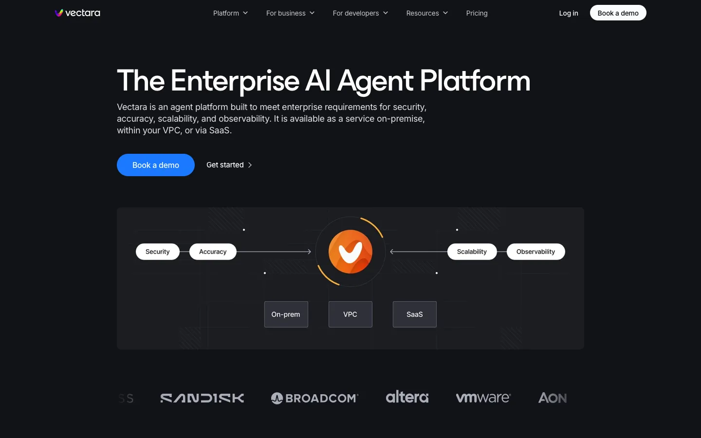 vectara.com - Product Screenshot Preview