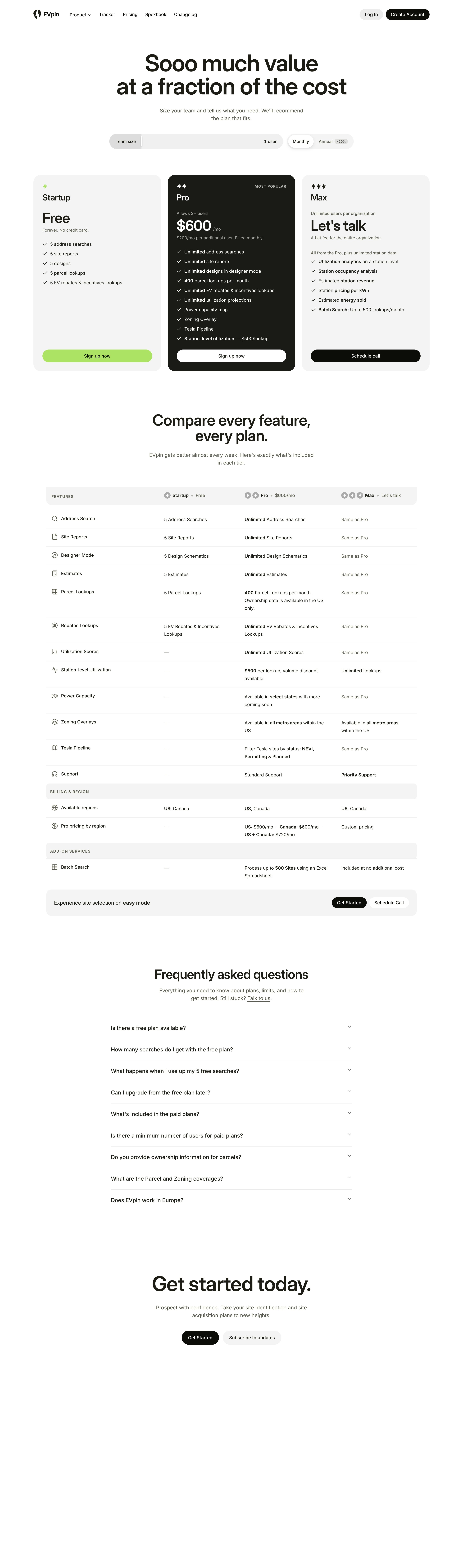 evpin.com - Pricing - EVpin - Desktop Screenshot